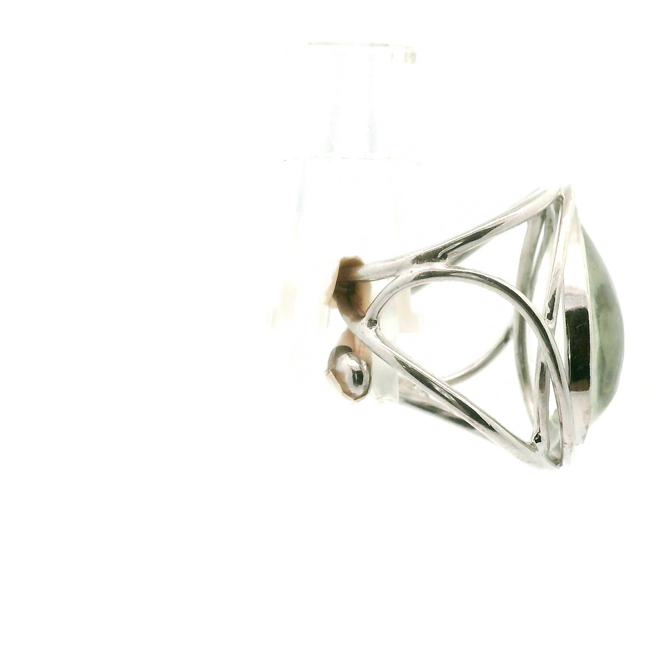 Praisolite Finger Cuff Adjustable Ring .925 Silver for Love, Prosperity and Success