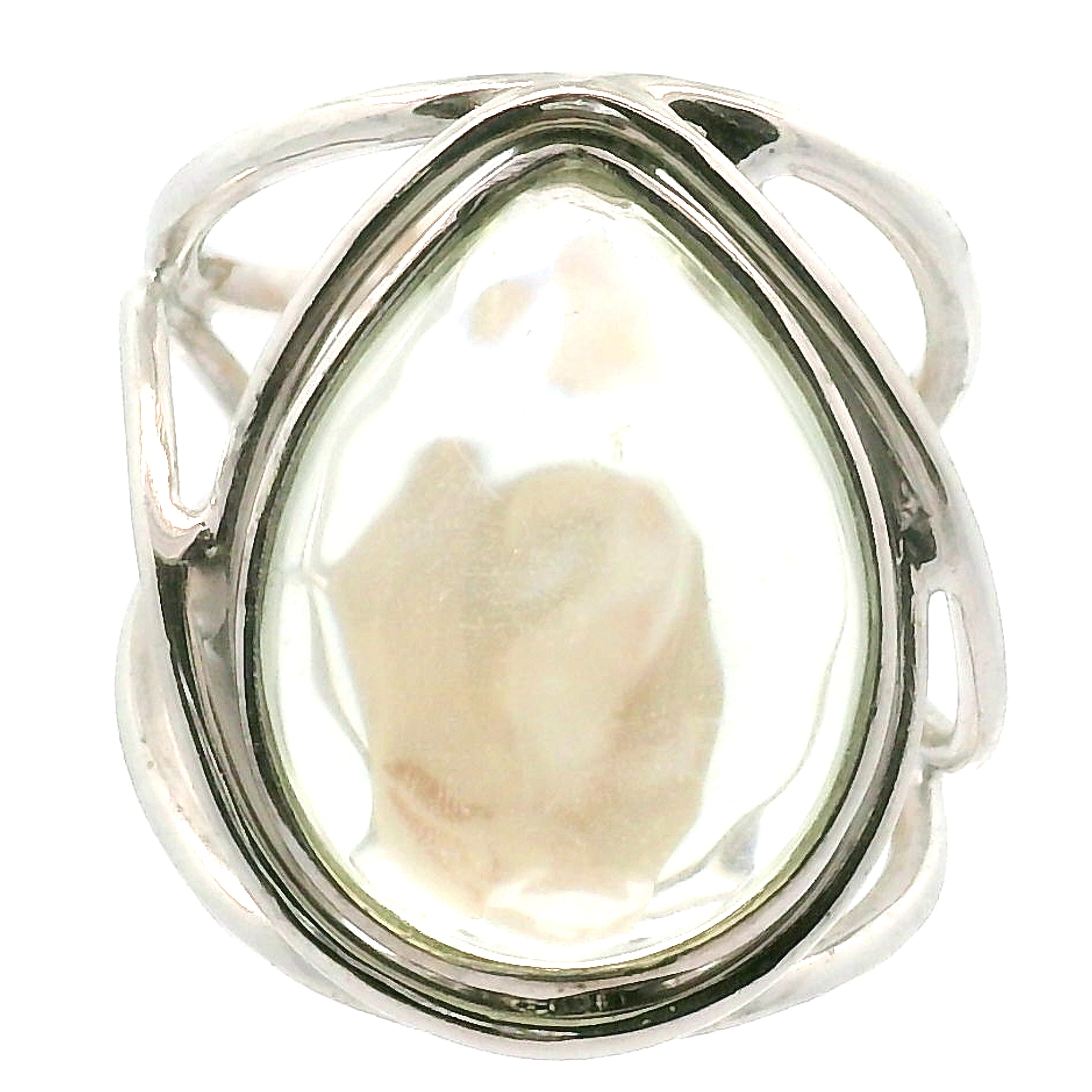 Praisolite Finger Cuff Adjustable Ring .925 Silver for Love, Prosperity and Success