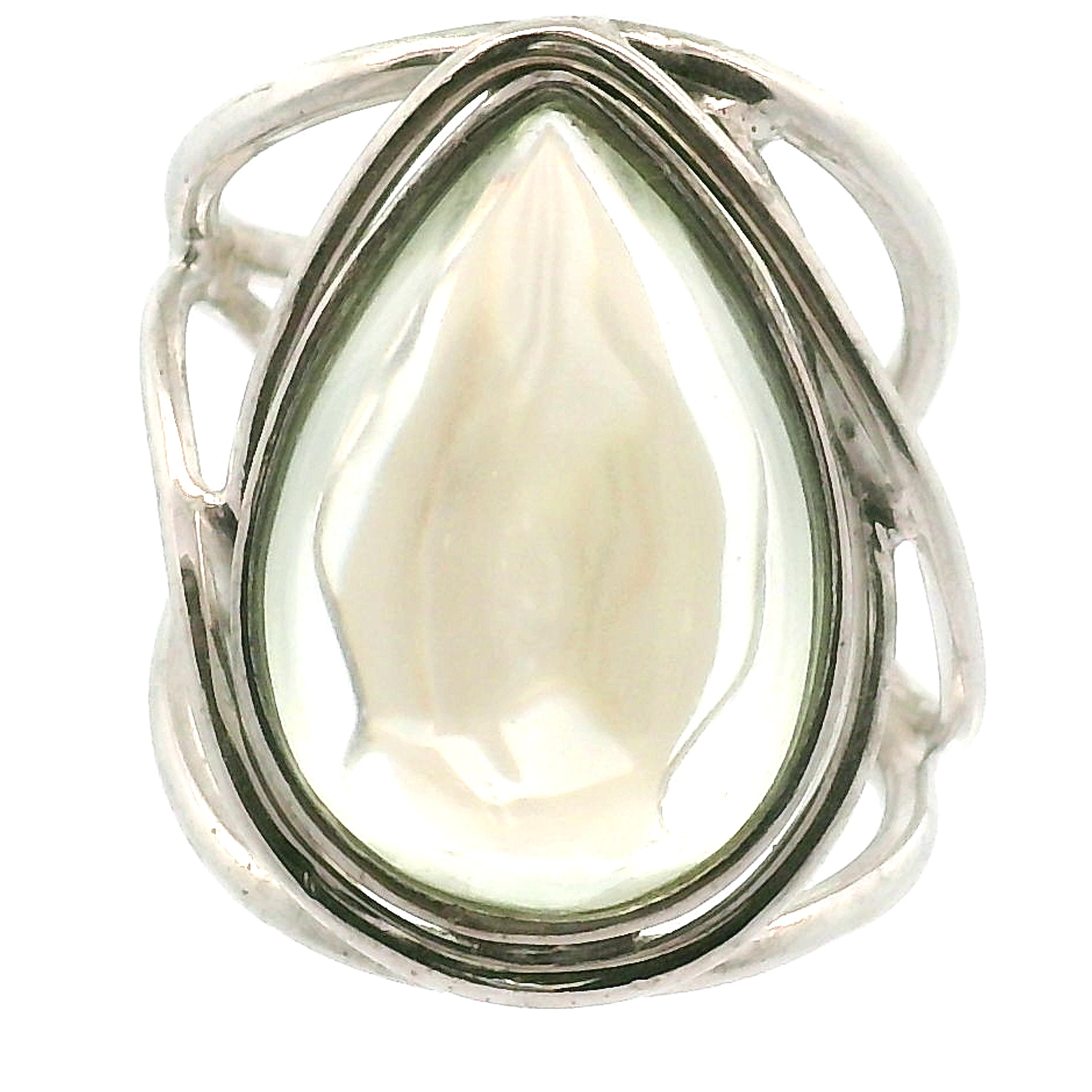 Praisolite Finger Cuff Adjustable Ring .925 Silver for Love, Prosperity and Success