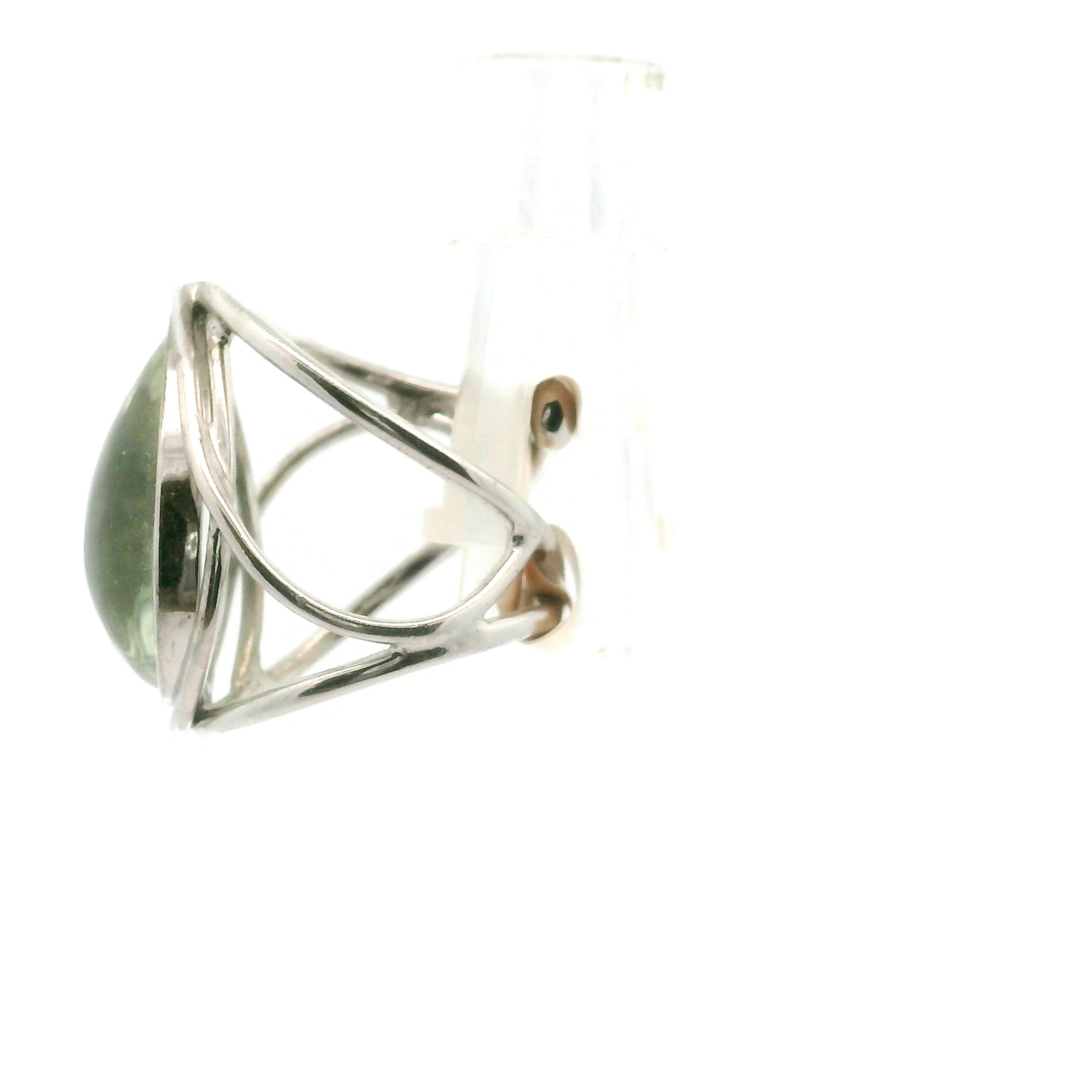 Praisolite Finger Cuff Adjustable Ring .925 Silver for Love, Prosperity and Success