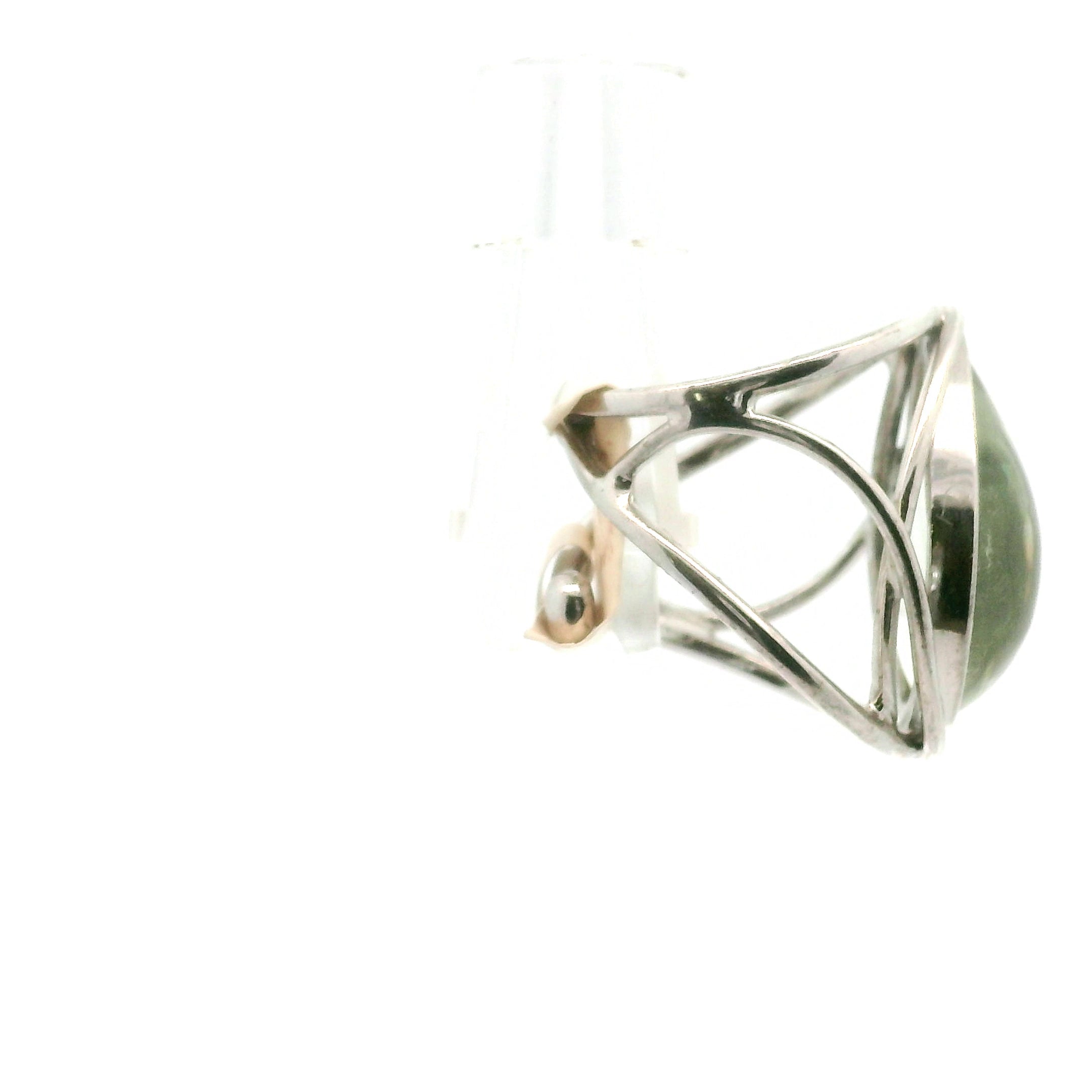 Praisolite Finger Cuff Adjustable Ring .925 Silver for Love, Prosperity and Success
