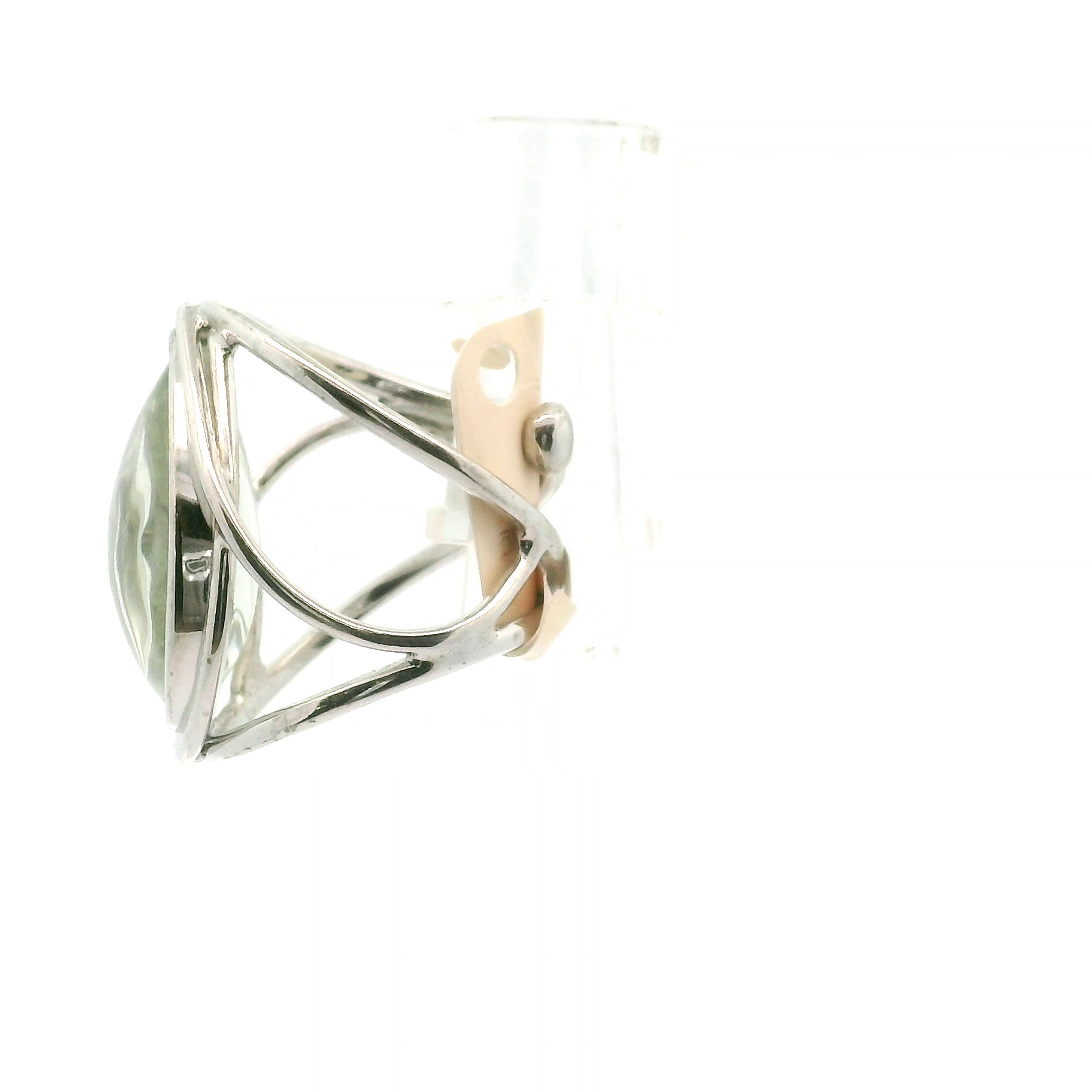 Praisolite Finger Cuff Adjustable Ring .925 Silver for Love, Prosperity and Success