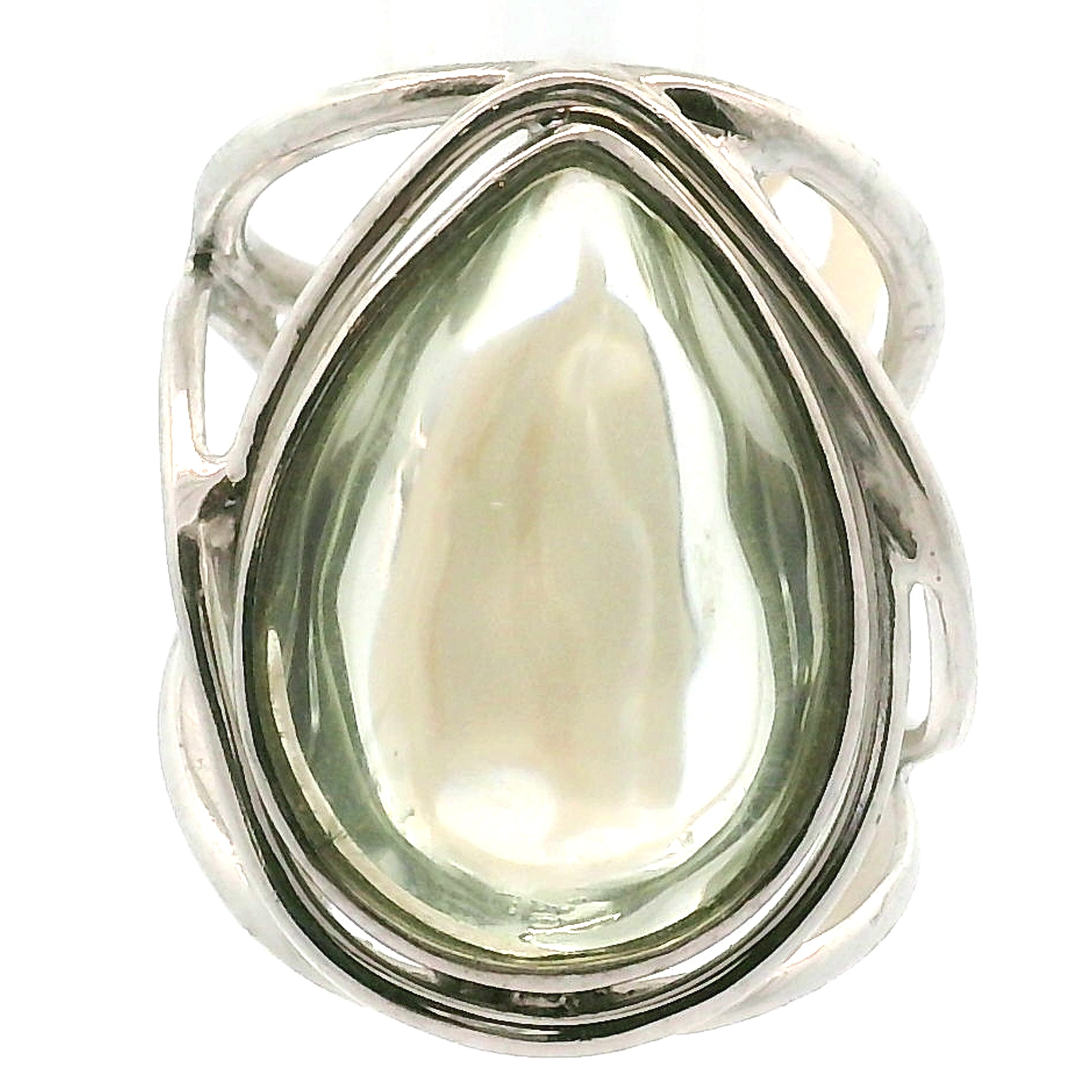 Praisolite Finger Cuff Adjustable Ring .925 Silver for Love, Prosperity and Success