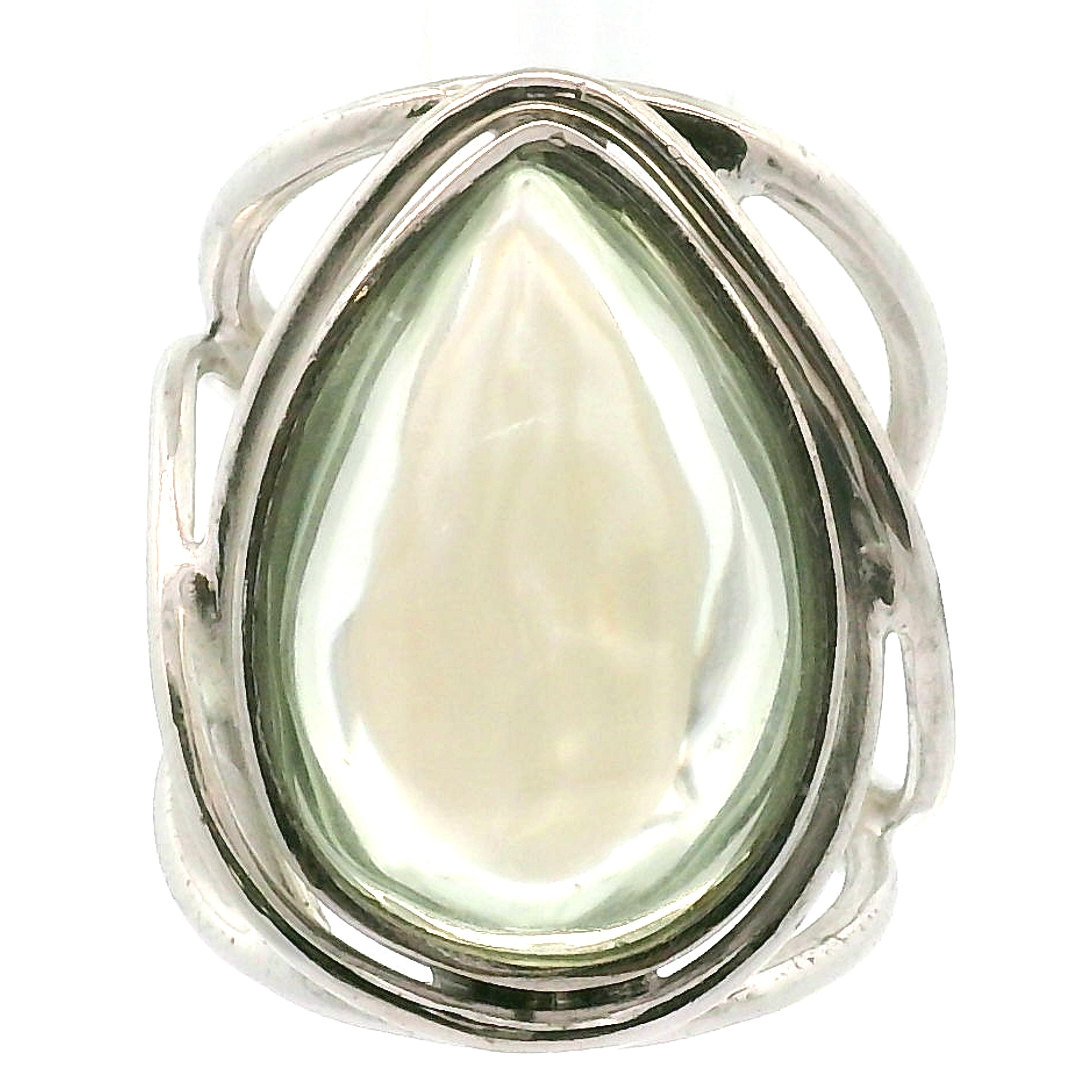 Praisolite Finger Cuff Adjustable Ring .925 Silver for Love, Prosperity and Success