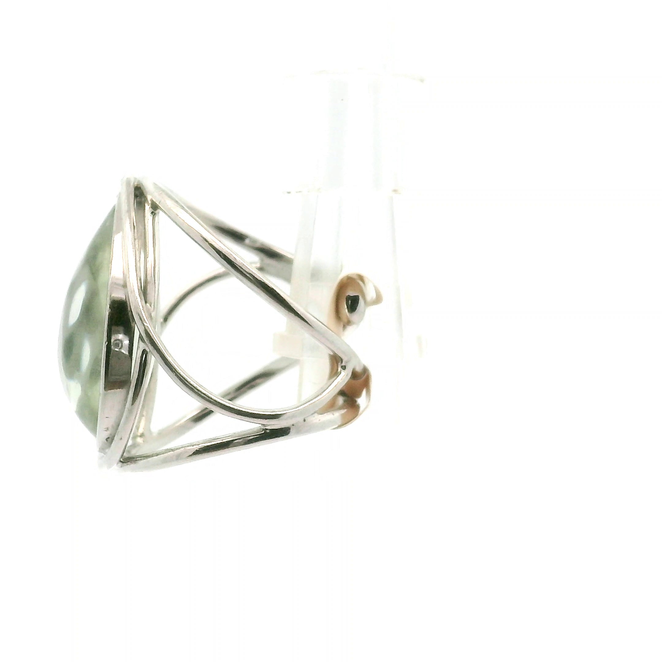 Praisolite Finger Cuff Adjustable Ring .925 Silver for Love, Prosperity and Success