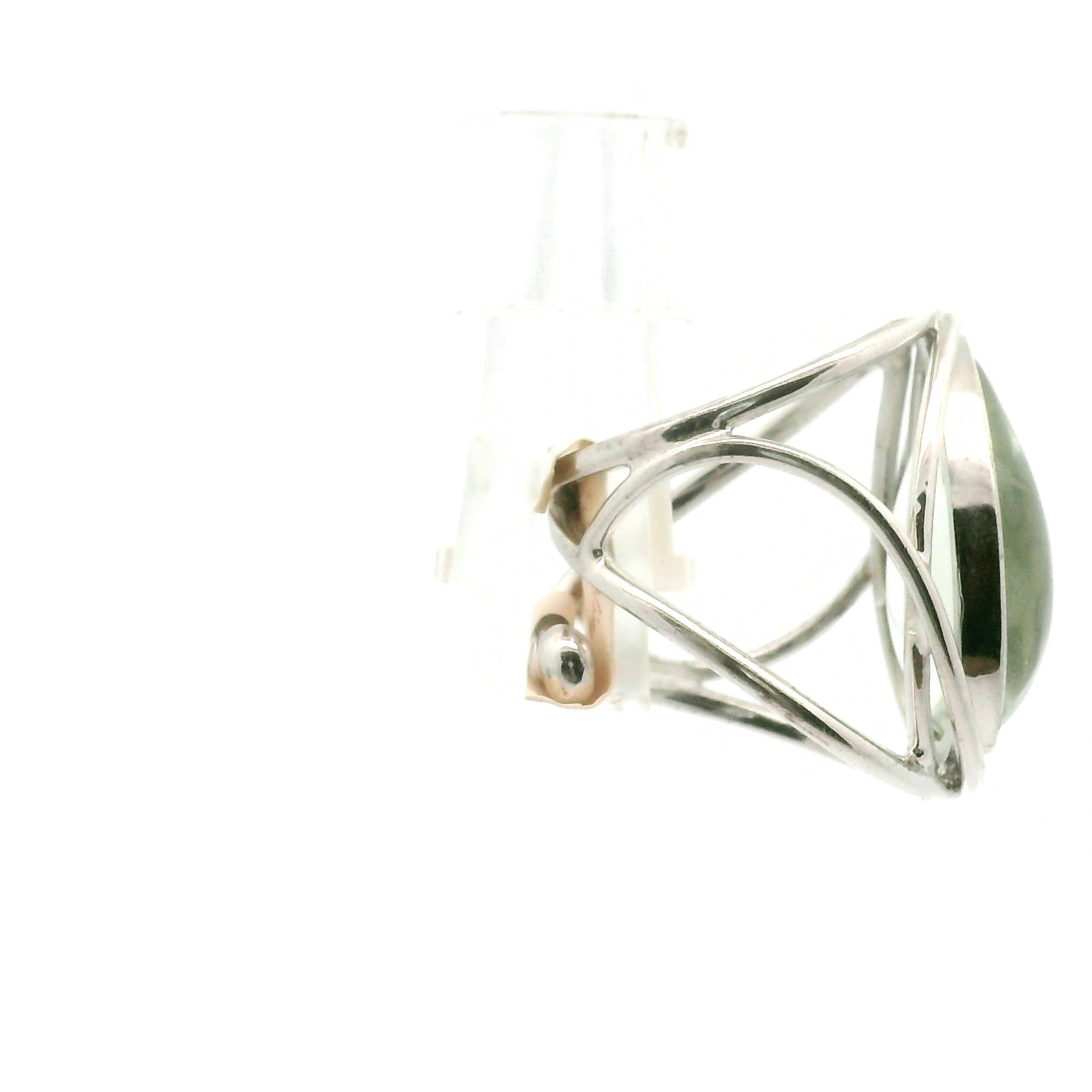 Praisolite Finger Cuff Adjustable Ring .925 Silver for Love, Prosperity and Success