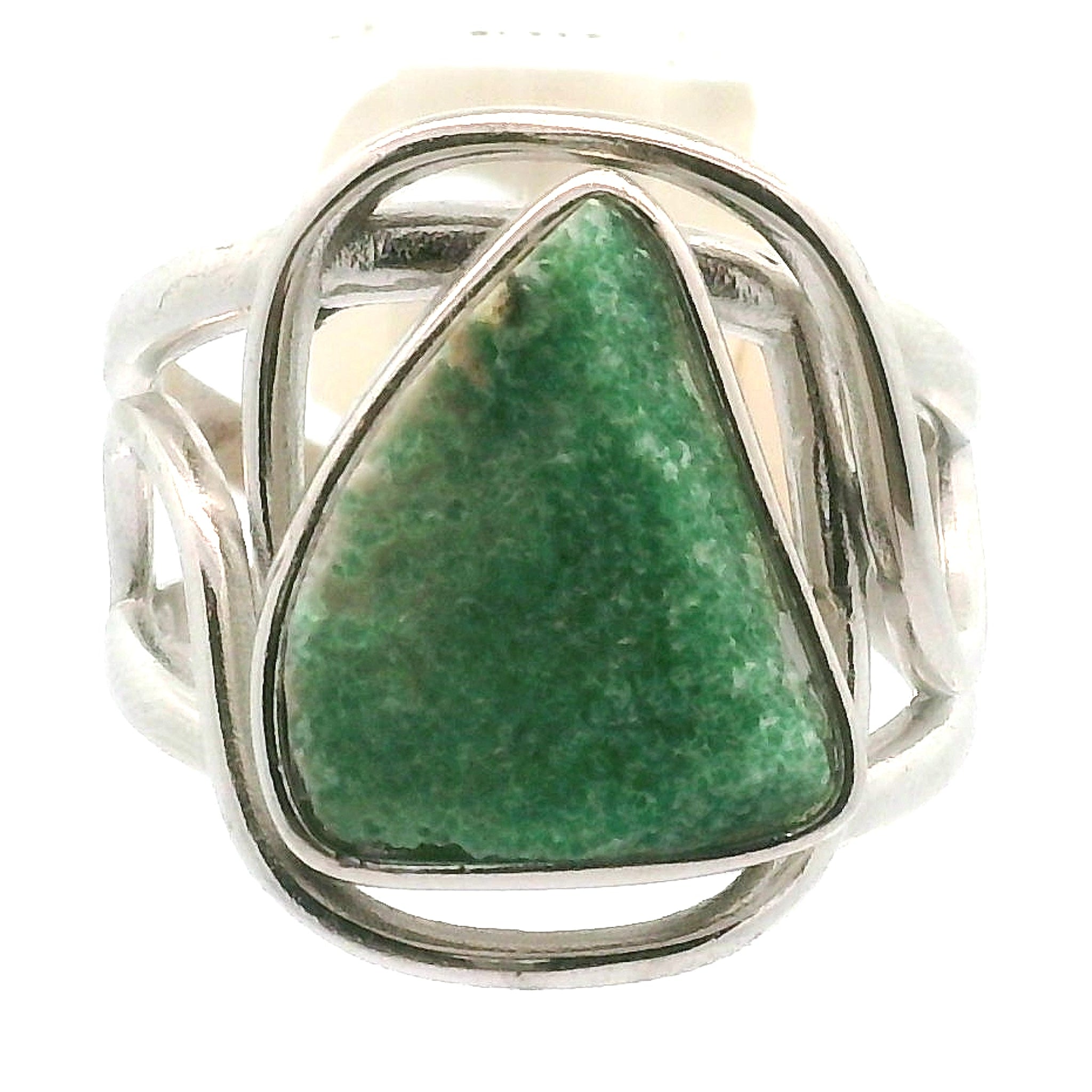 Druzy Variscite Adjustable Cuff Ring .925 Silver for Emotional Healing, Joy, Love and Prosperity