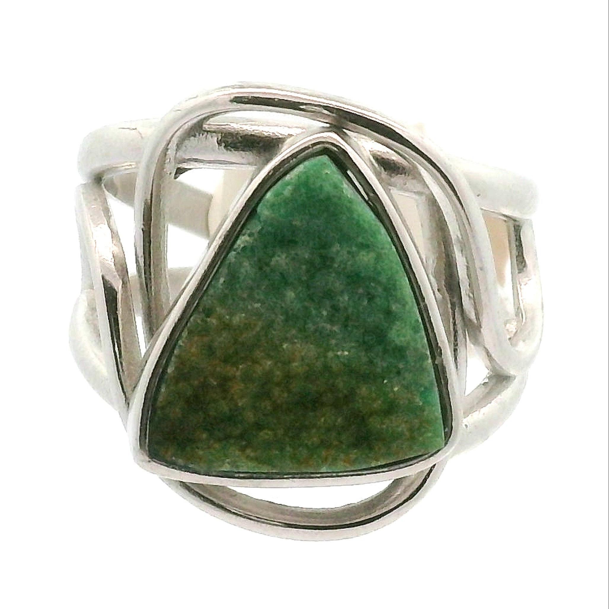 Druzy Variscite Adjustable Cuff Ring .925 Silver for Emotional Healing, Joy, Love and Prosperity