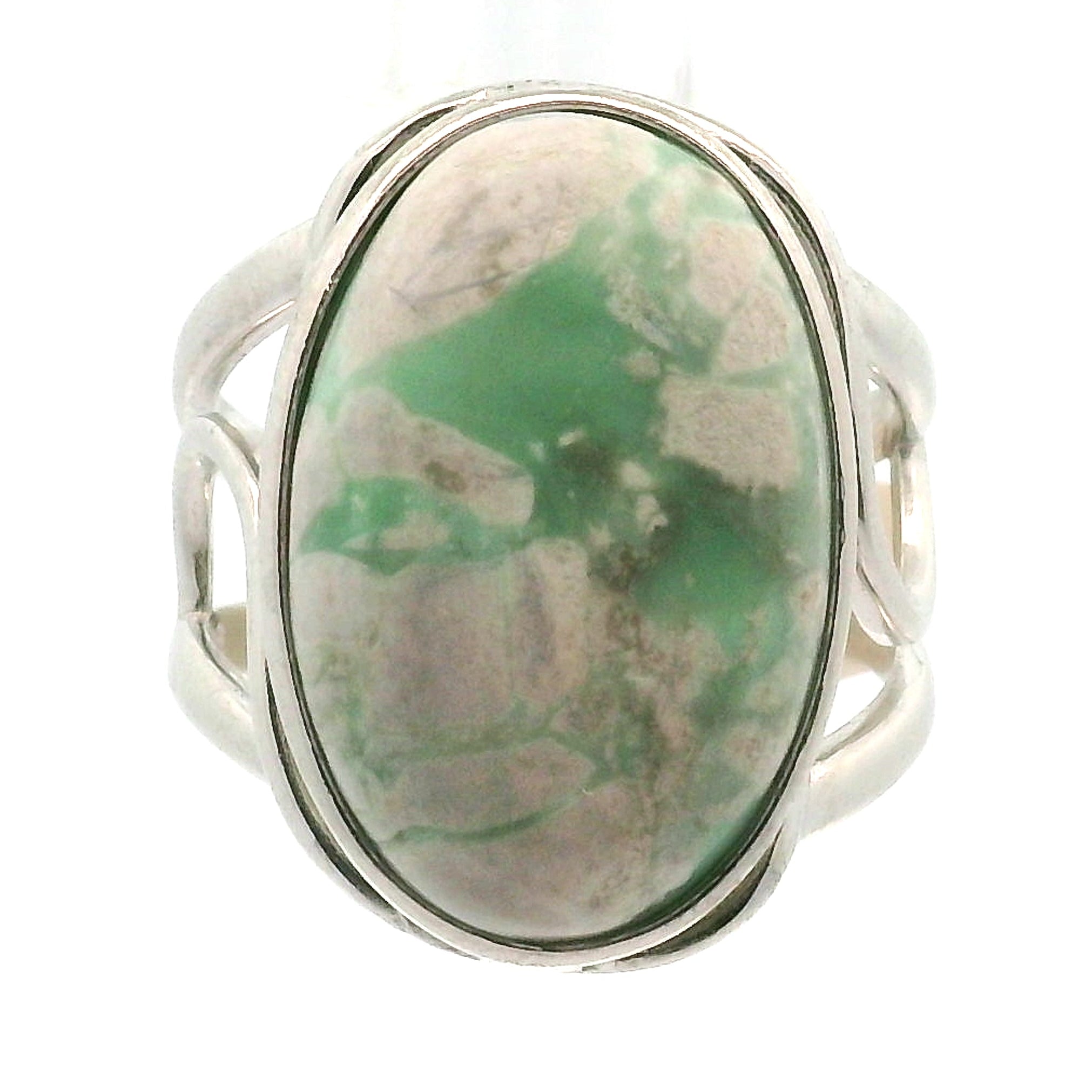 Variscite Cuff Ring .925 Silver for Emotional Healing, Joy, Love and Prosperity