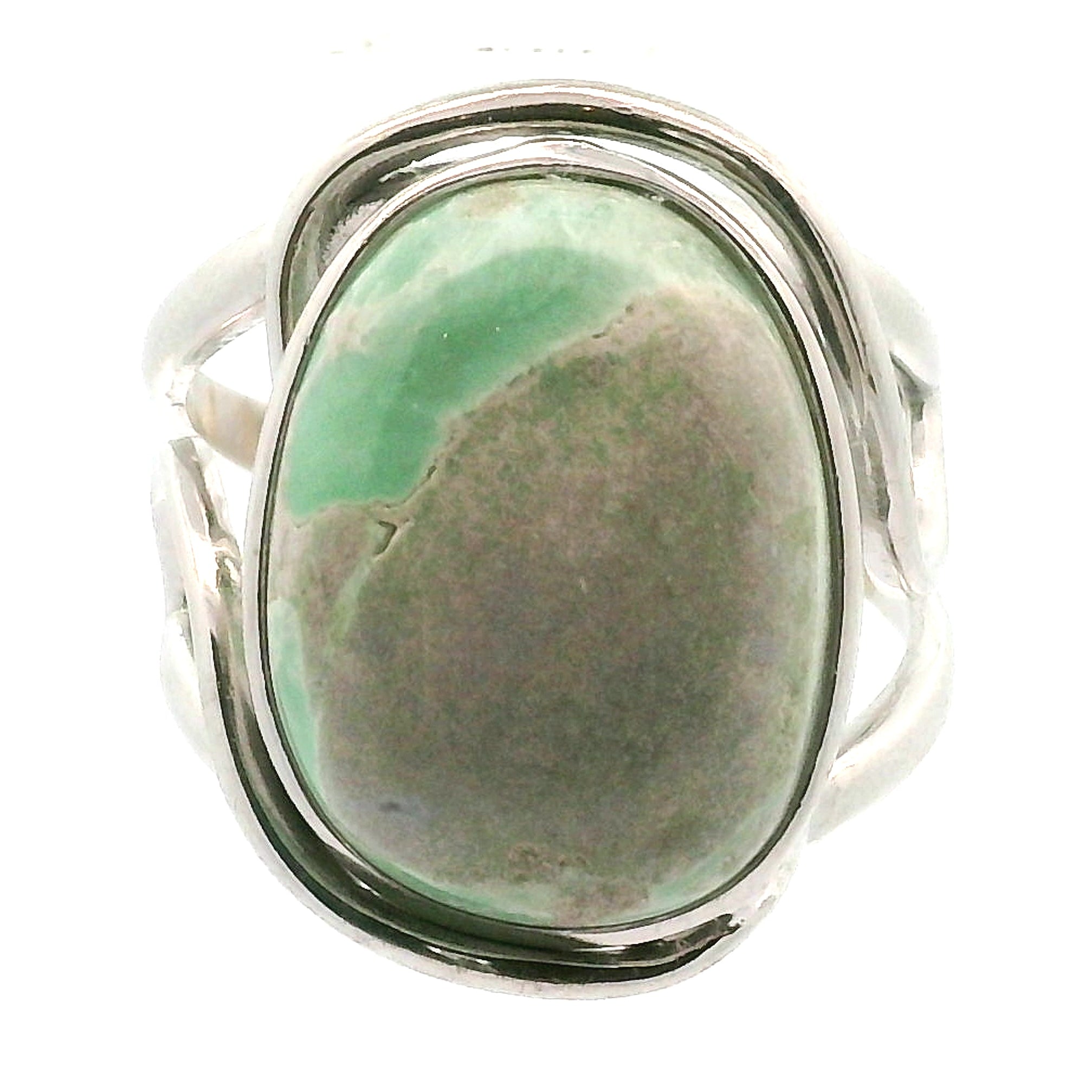 Variscite Cuff Ring .925 Silver for Emotional Healing, Joy, Love and Prosperity