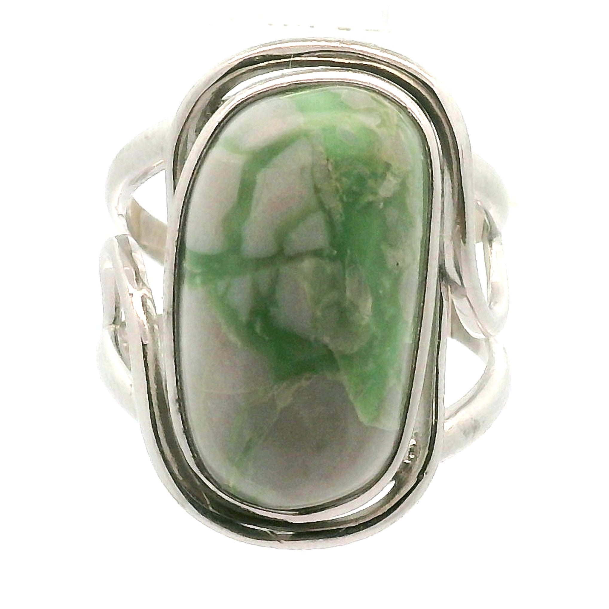 Variscite Cuff Ring .925 Silver for Emotional Healing, Joy, Love and Prosperity