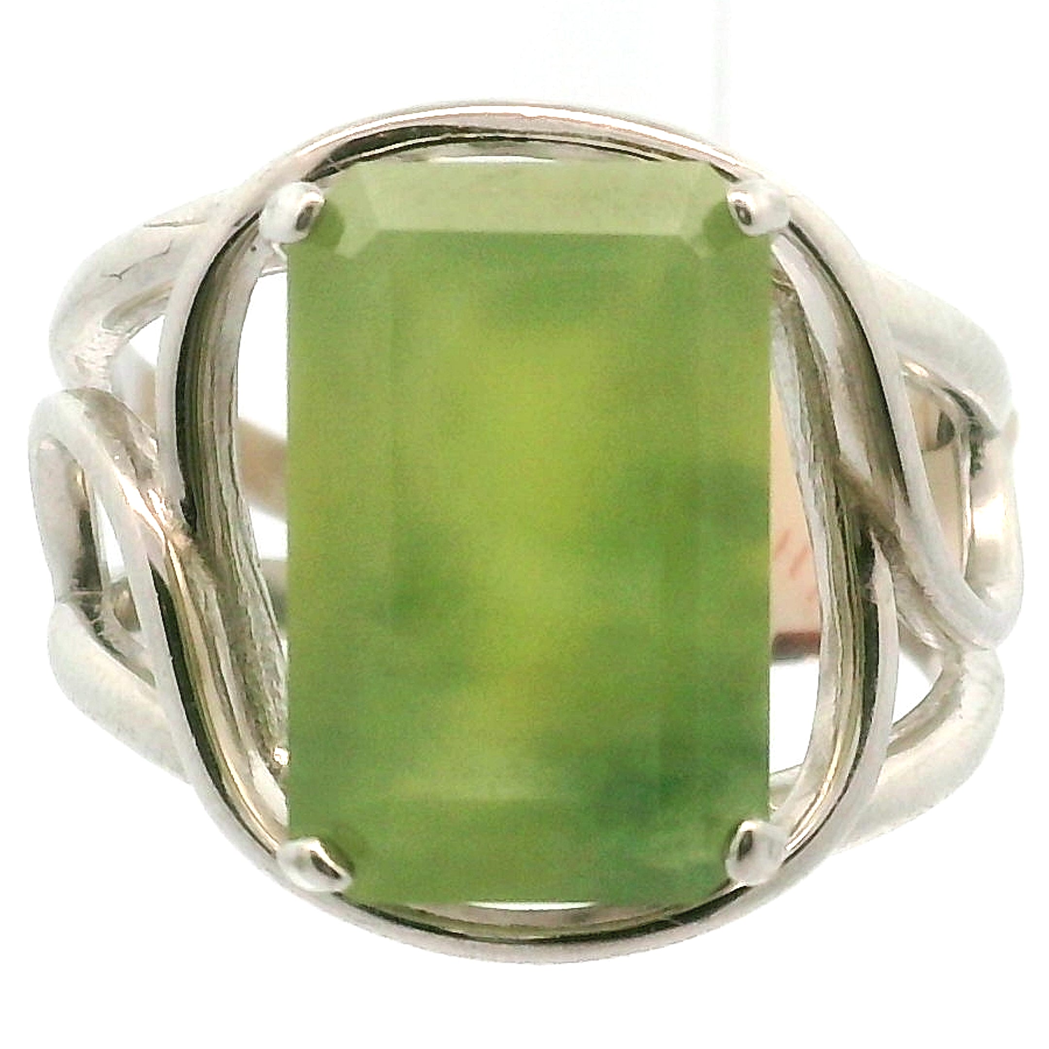 Californite Vesuvianite Cuff Ring .925 Silver for Courage, Growth and Change