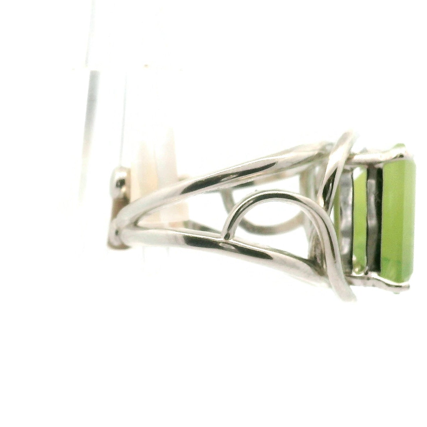 Californite Vesuvianite Cuff Ring .925 Silver for Courage, Growth and Change