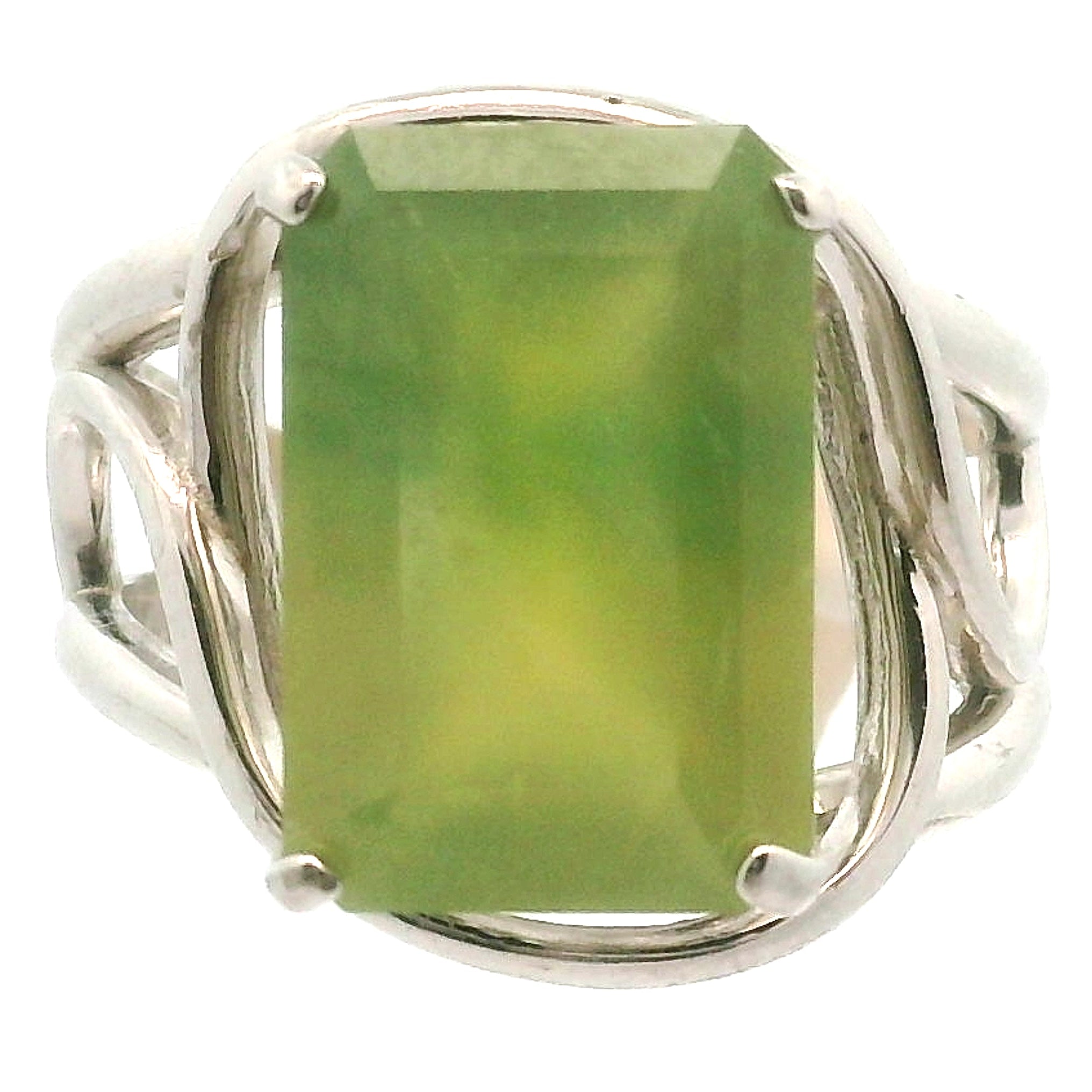 Californite Vesuvianite Cuff Ring .925 Silver for Courage, Growth and Change
