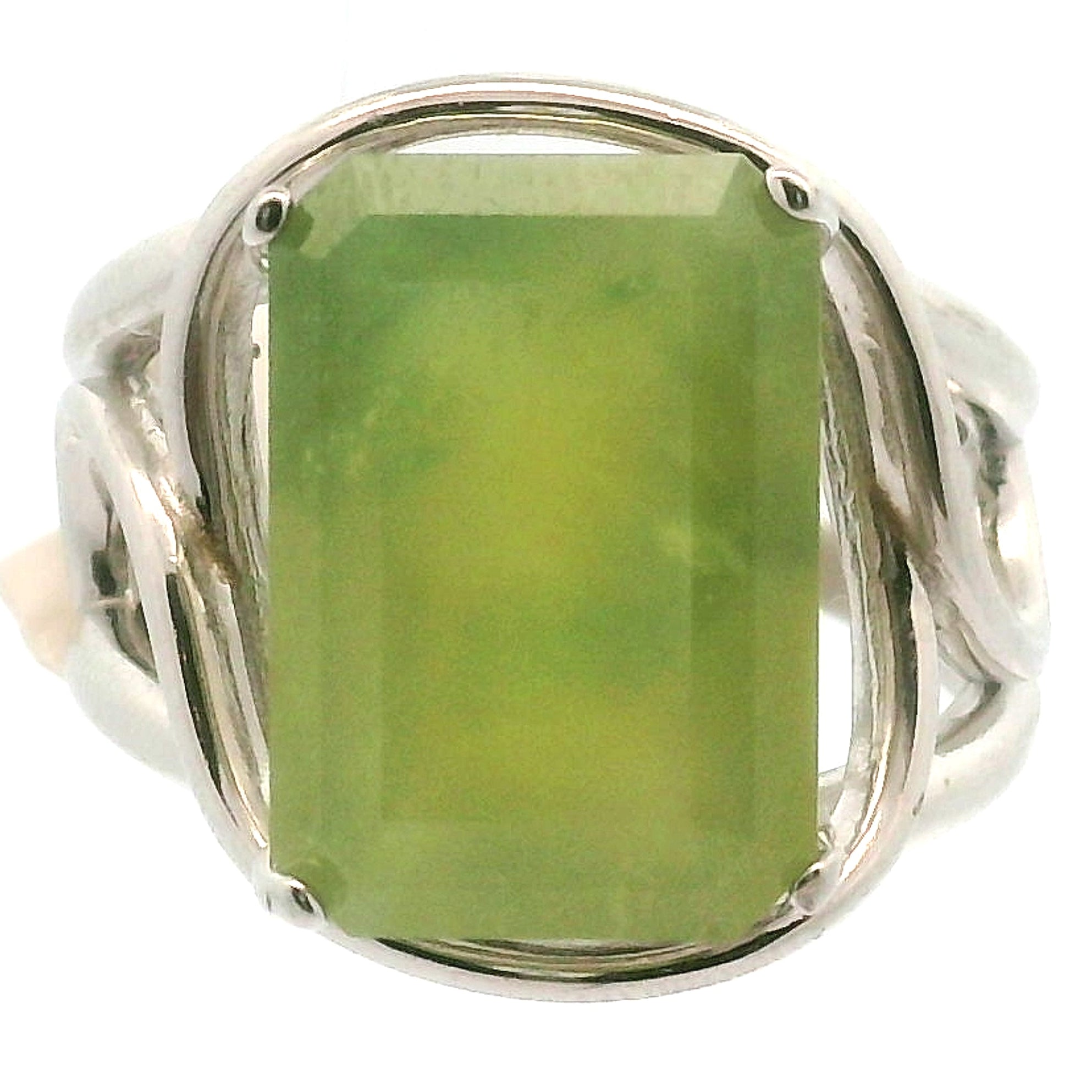 Californite Vesuvianite Cuff Ring .925 Silver for Courage, Growth and Change