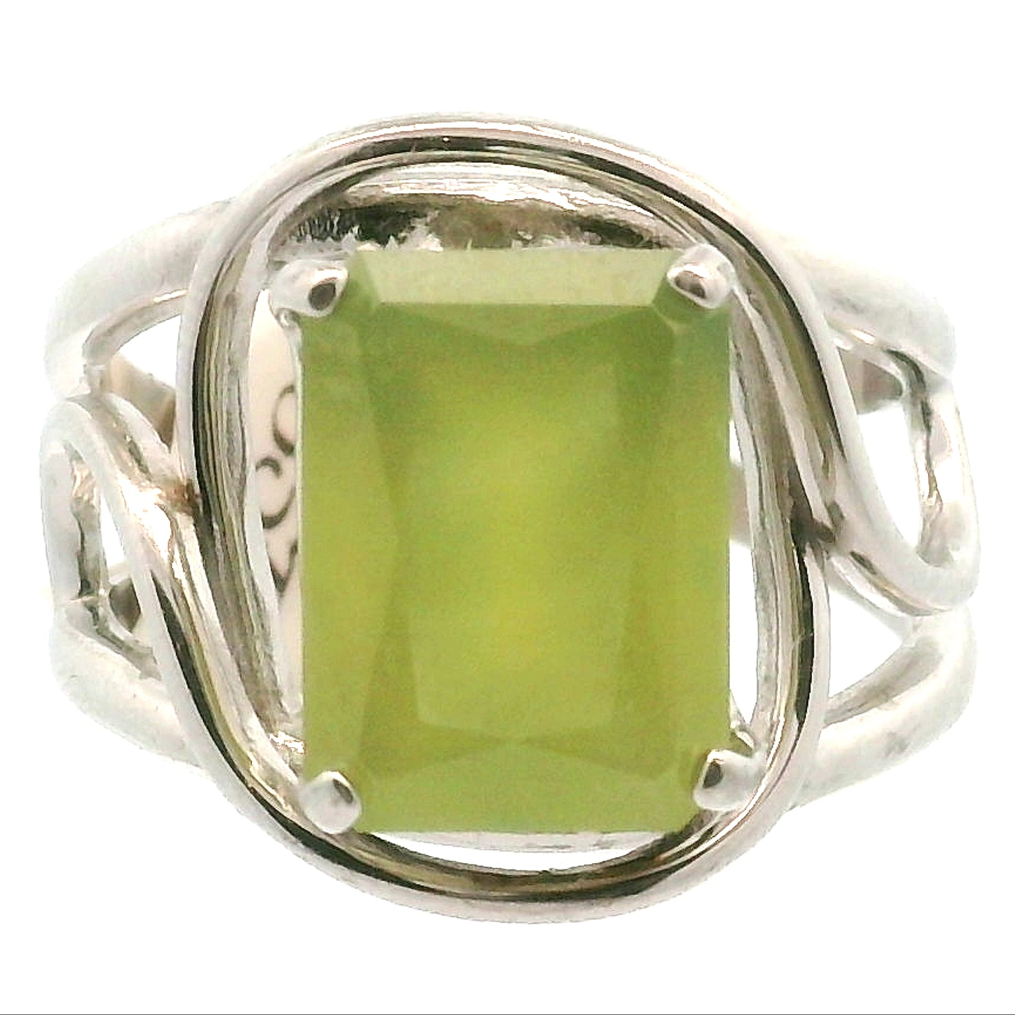 Californite Vesuvianite Cuff Ring .925 Silver for Courage, Growth and Change