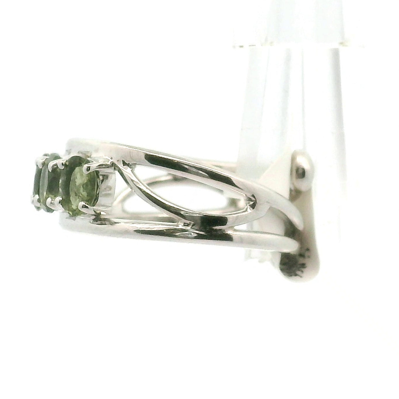Moldavite Cuff Ring Stacker .925 Silver for Creating your Dream Life