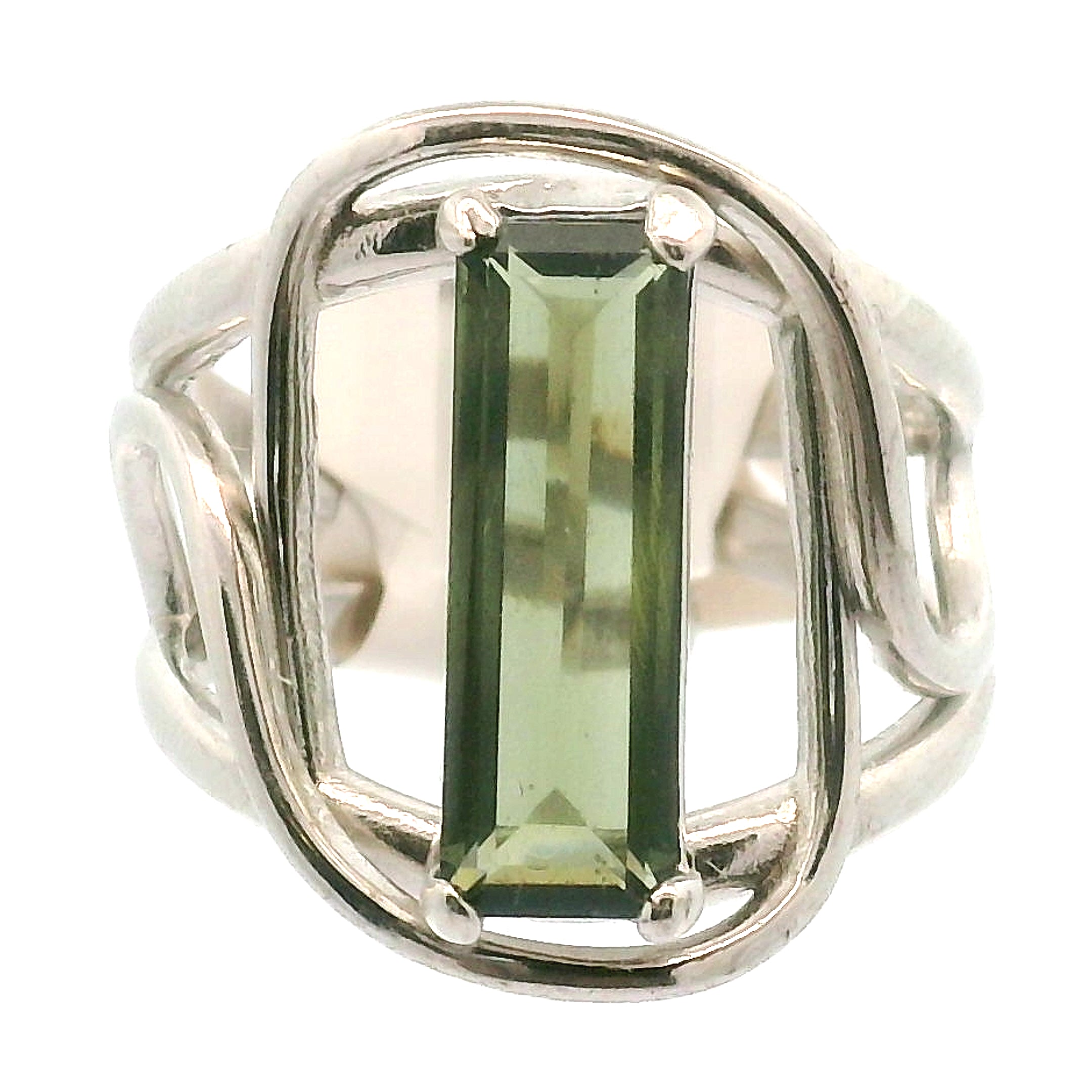 Moldavite Cuff Ring .925 Silver for Creating your Dream Life