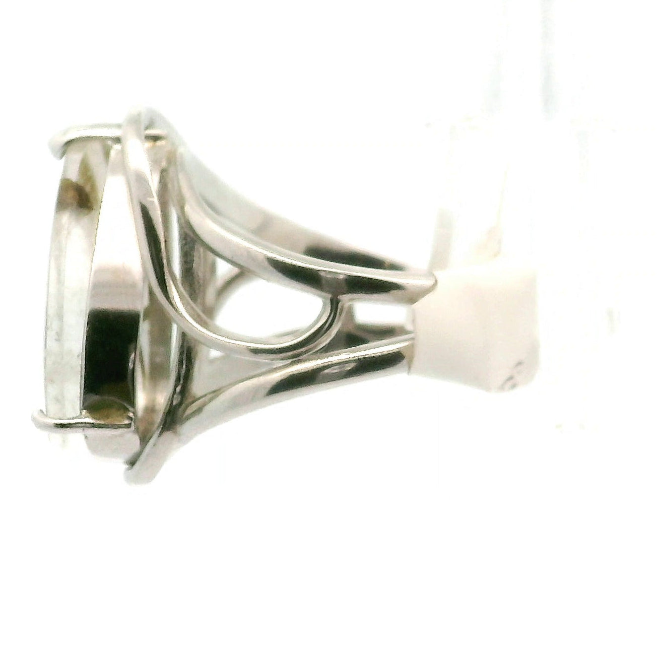 Epidote in Quartz .925 Silver Adjustable Ring Cuff for Abundance, New Relationships and a Positive Outlook