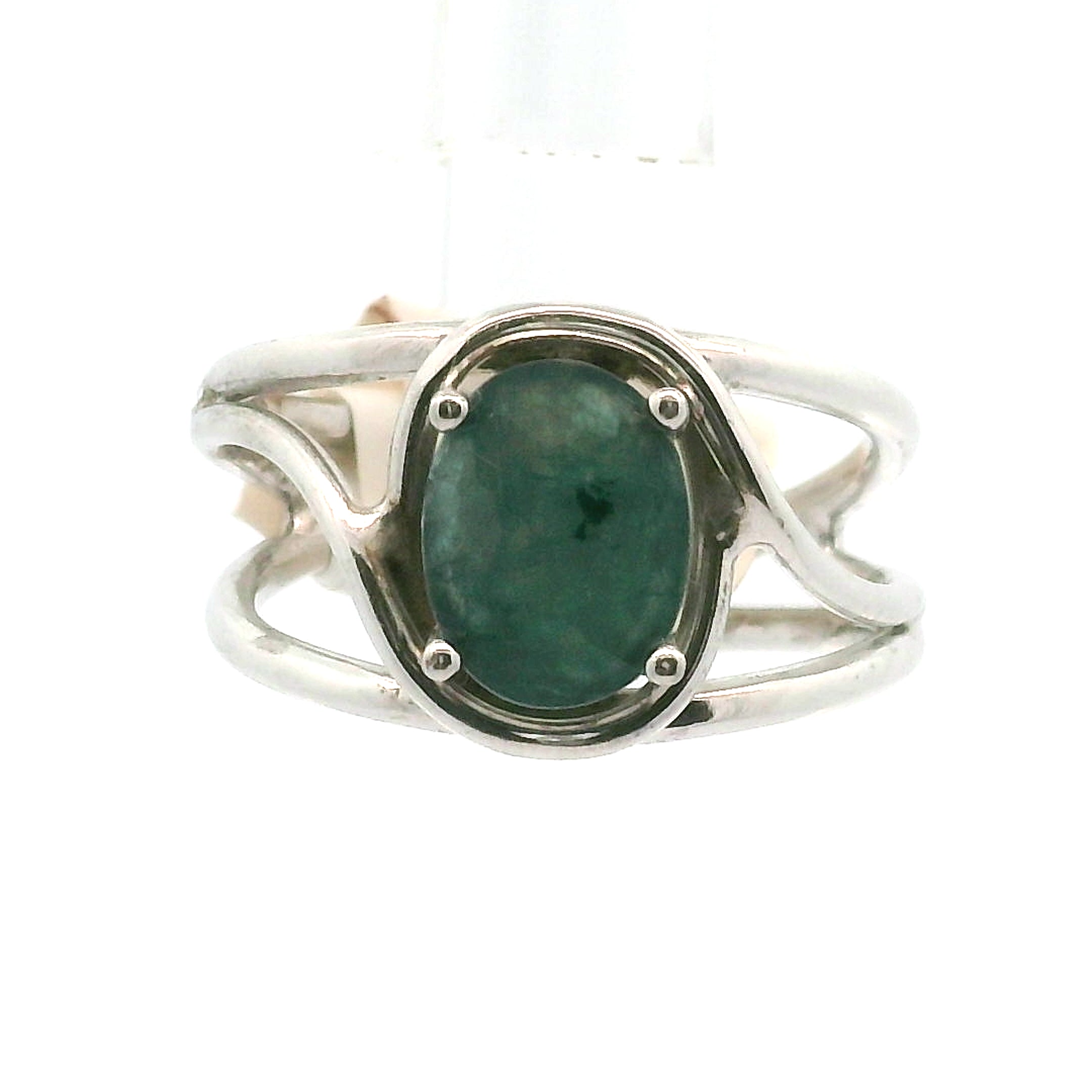 Grandidierite Faceted Cuff Ring .925 Silver for Enhancing Intuitive Communication