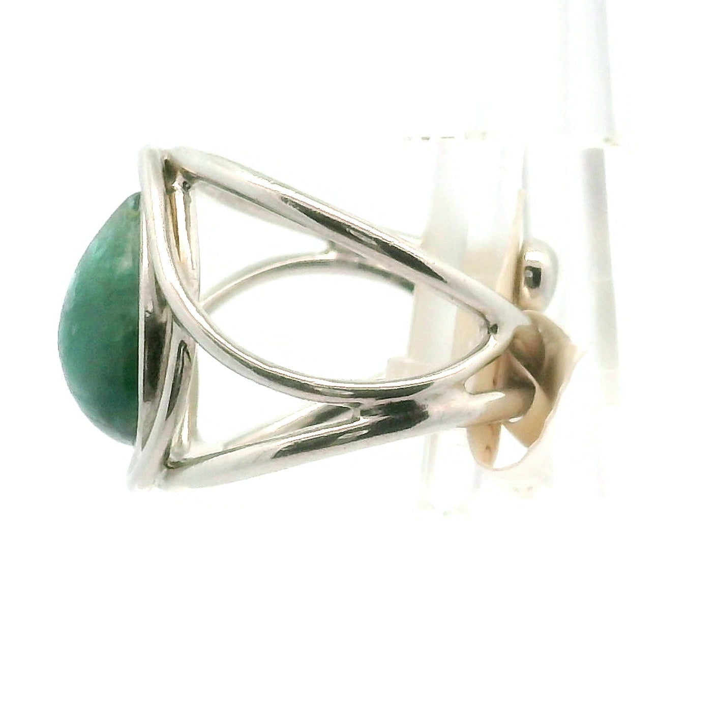 Grandidierite Midi Cuff Ring .925 Silver for Enhancing Intuitive Communication
