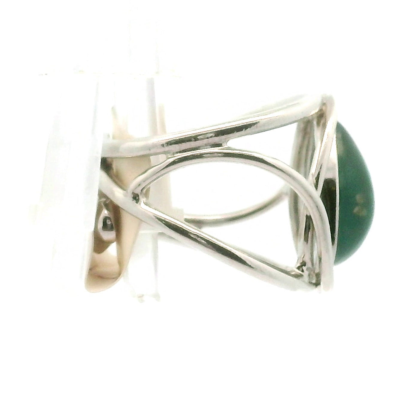 Grandidierite Midi Cuff Ring .925 Silver for Enhancing Intuitive Communication