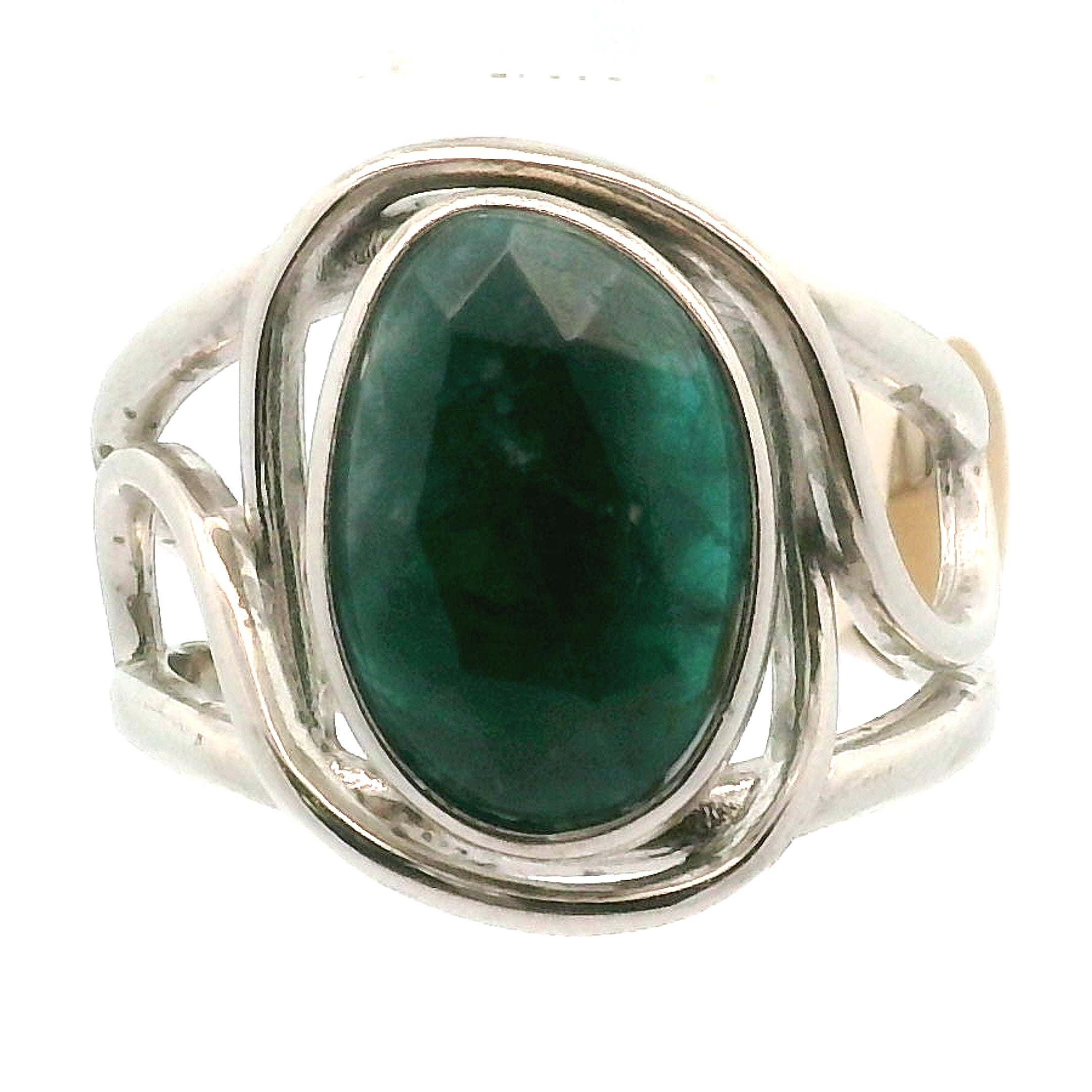 Grandidierite Cuff Ring .925 Silver for Enhancing Intuitive Communication
