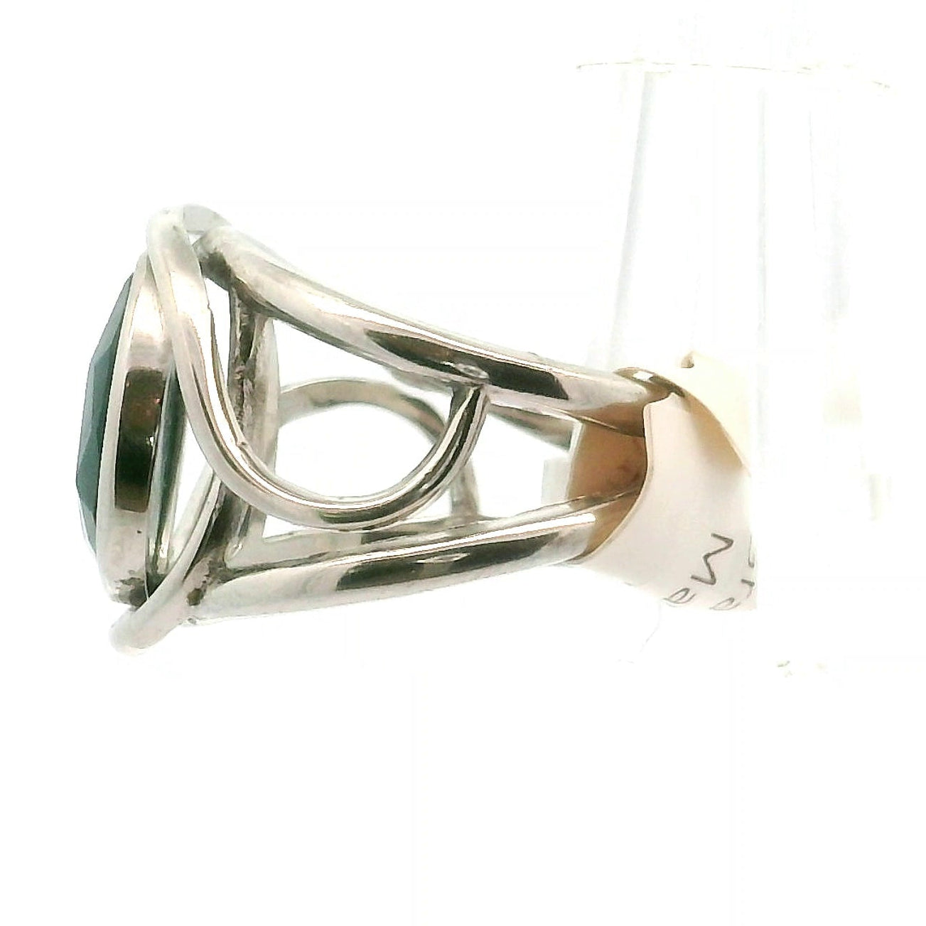 Grandidierite Cuff Ring .925 Silver for Enhancing Intuitive Communication