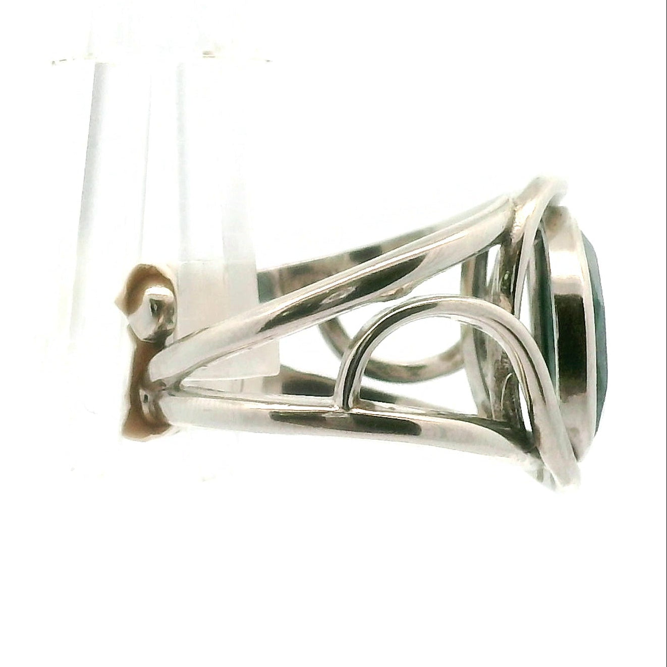 Grandidierite Cuff Ring .925 Silver for Enhancing Intuitive Communication