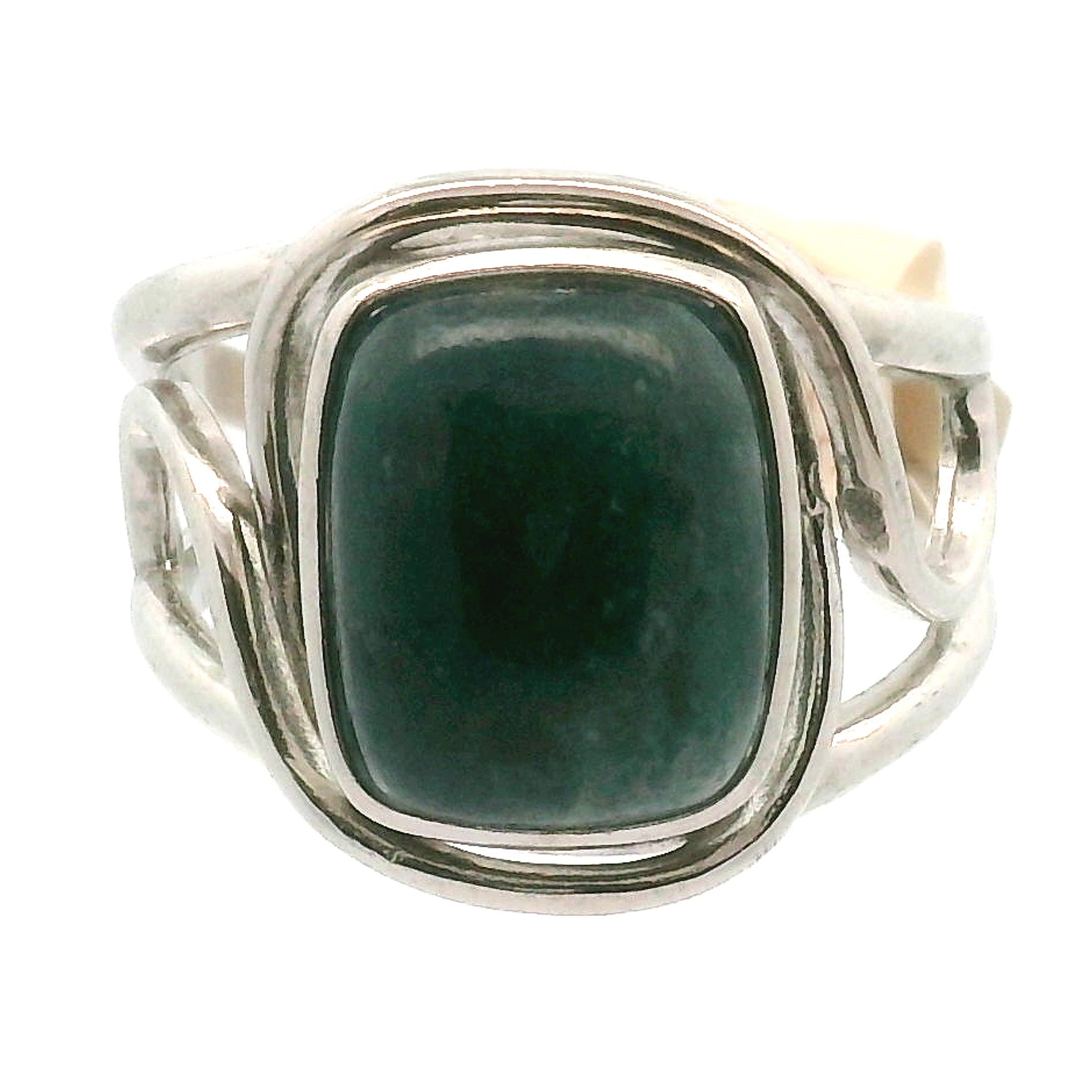 Grandidierite Cuff Ring .925 Silver for Enhancing Intuitive Communication