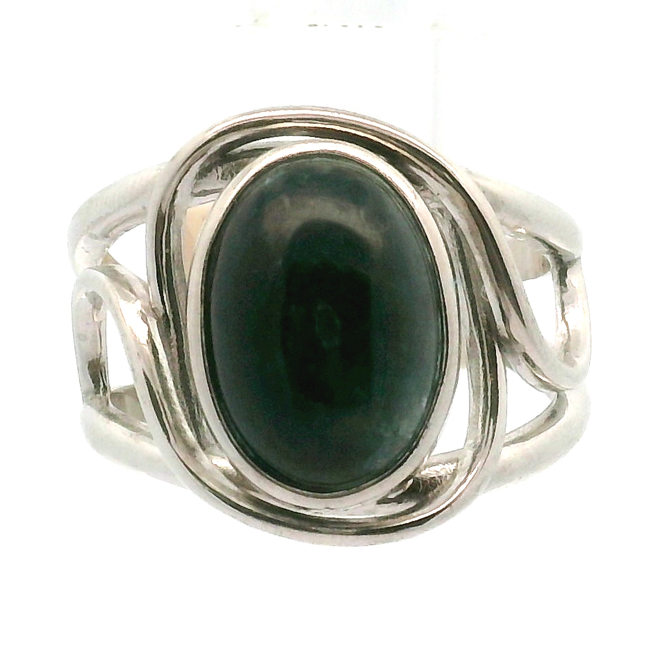 Grandidierite Cuff Ring .925 Silver for Enhancing Intuitive Communication