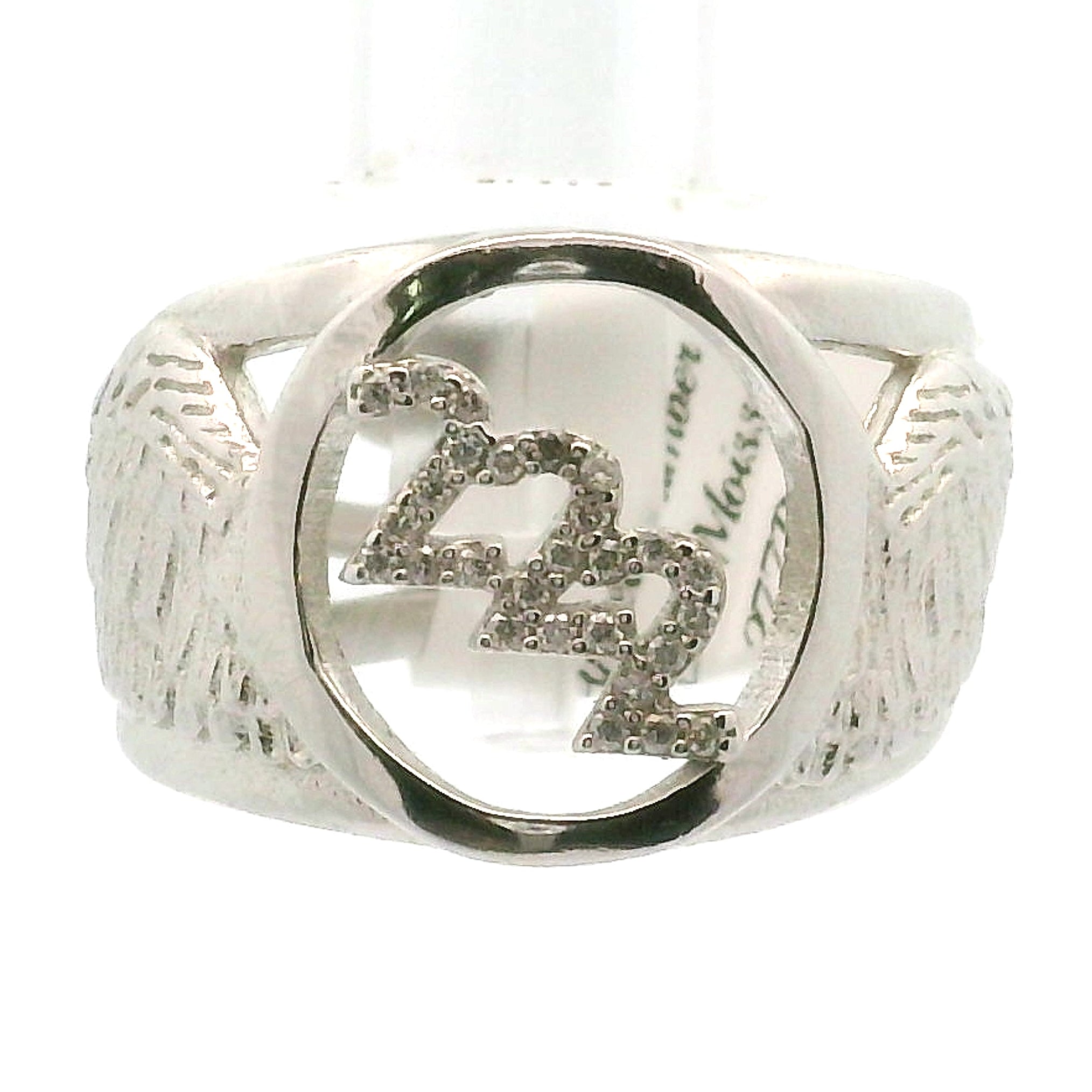 Angel Codes Cuff Ring With Lab Created Moissanite .925 Silver for Connecting with Angels, Divine Guidance, Manifestation and Protection
