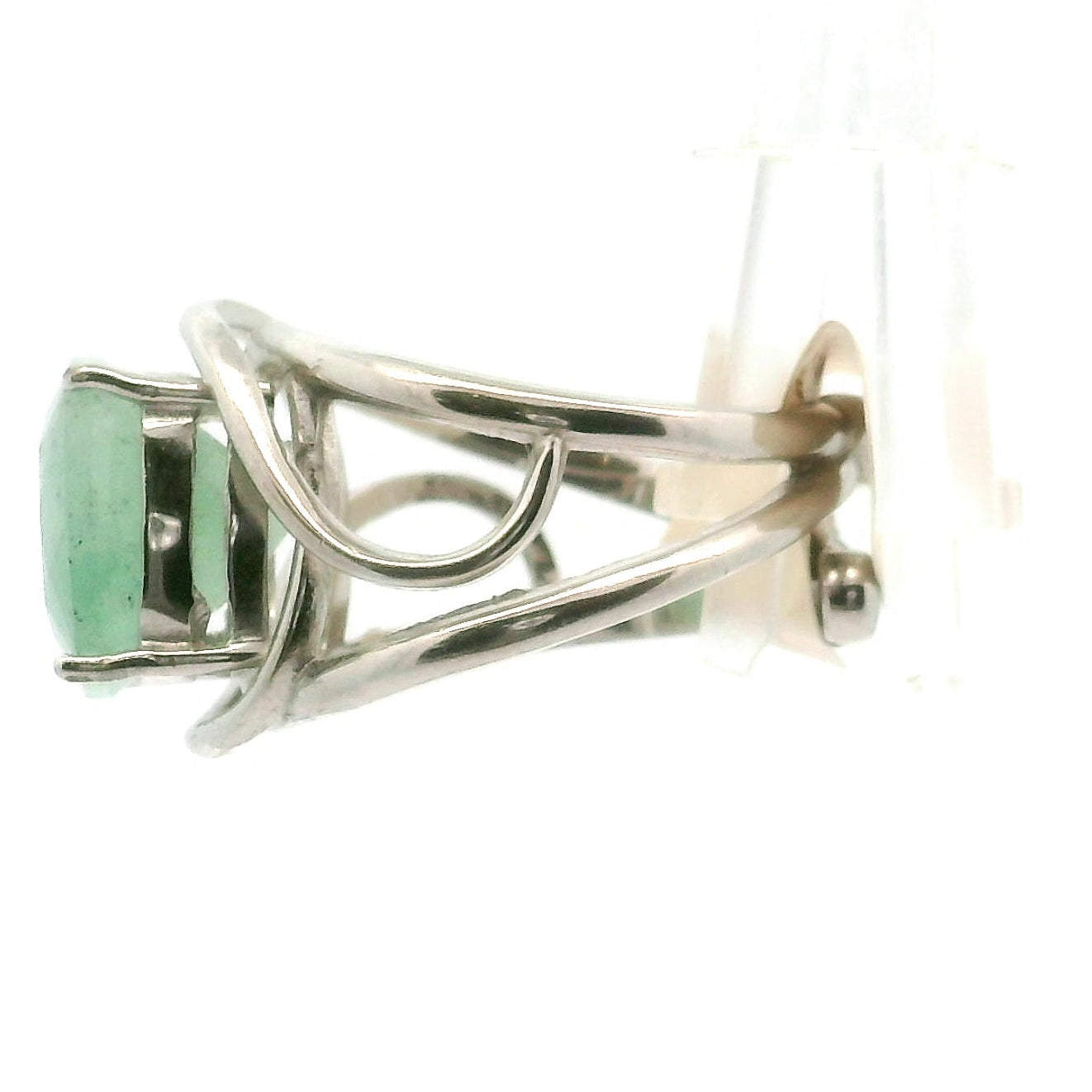 Gem Silica with Copper Adjustable Cuff Ring .925 Silver for Empowerment, Harmony and Truth