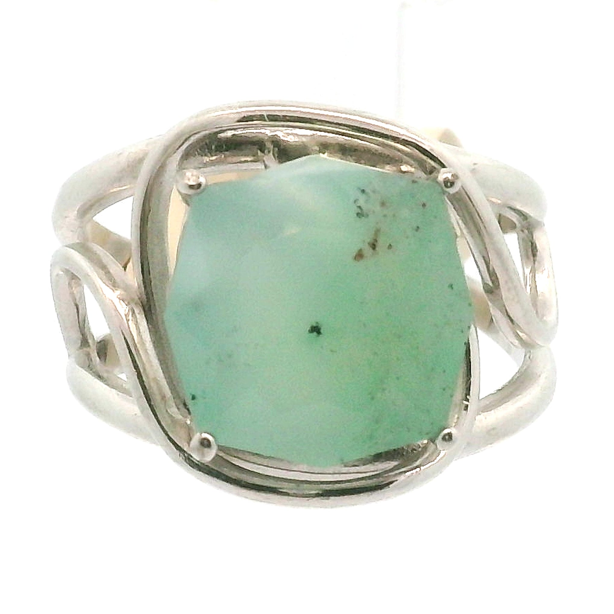 Gem Silica with Copper Adjustable Cuff Ring .925 Silver for Empowerment, Harmony and Truth