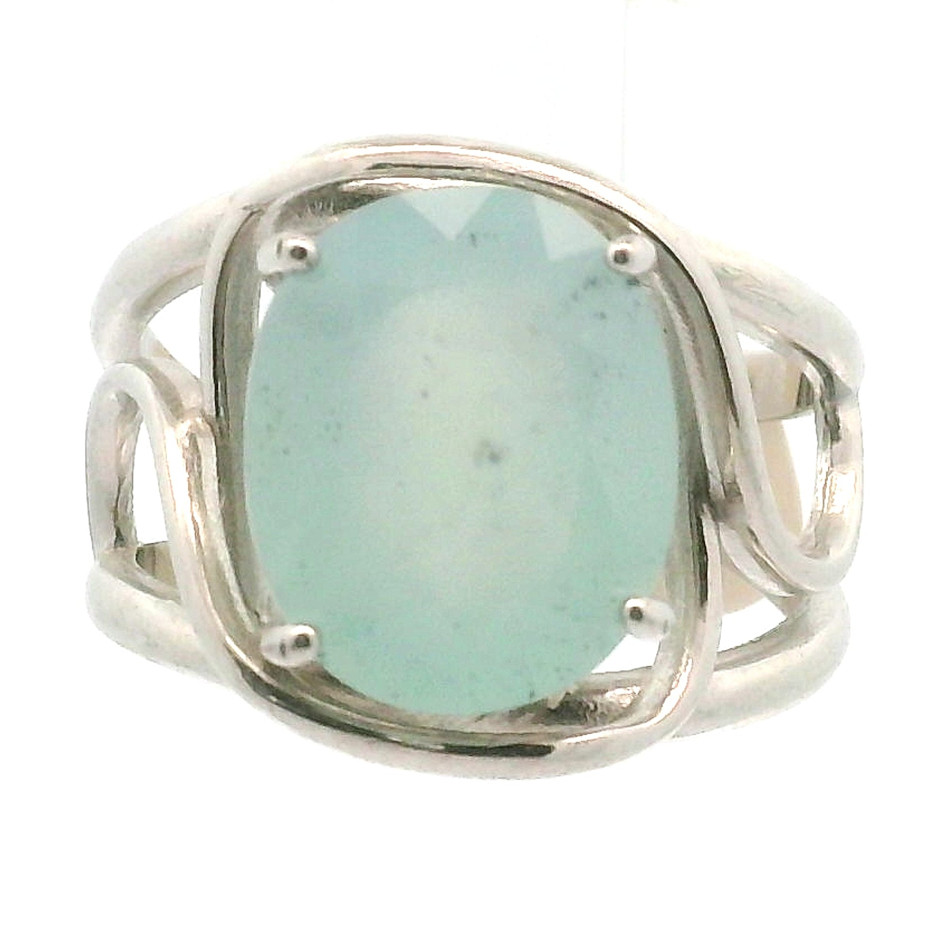 Gem Silica with Copper Adjustable Cuff Ring .925 Silver for Empowerment, Harmony and Truth