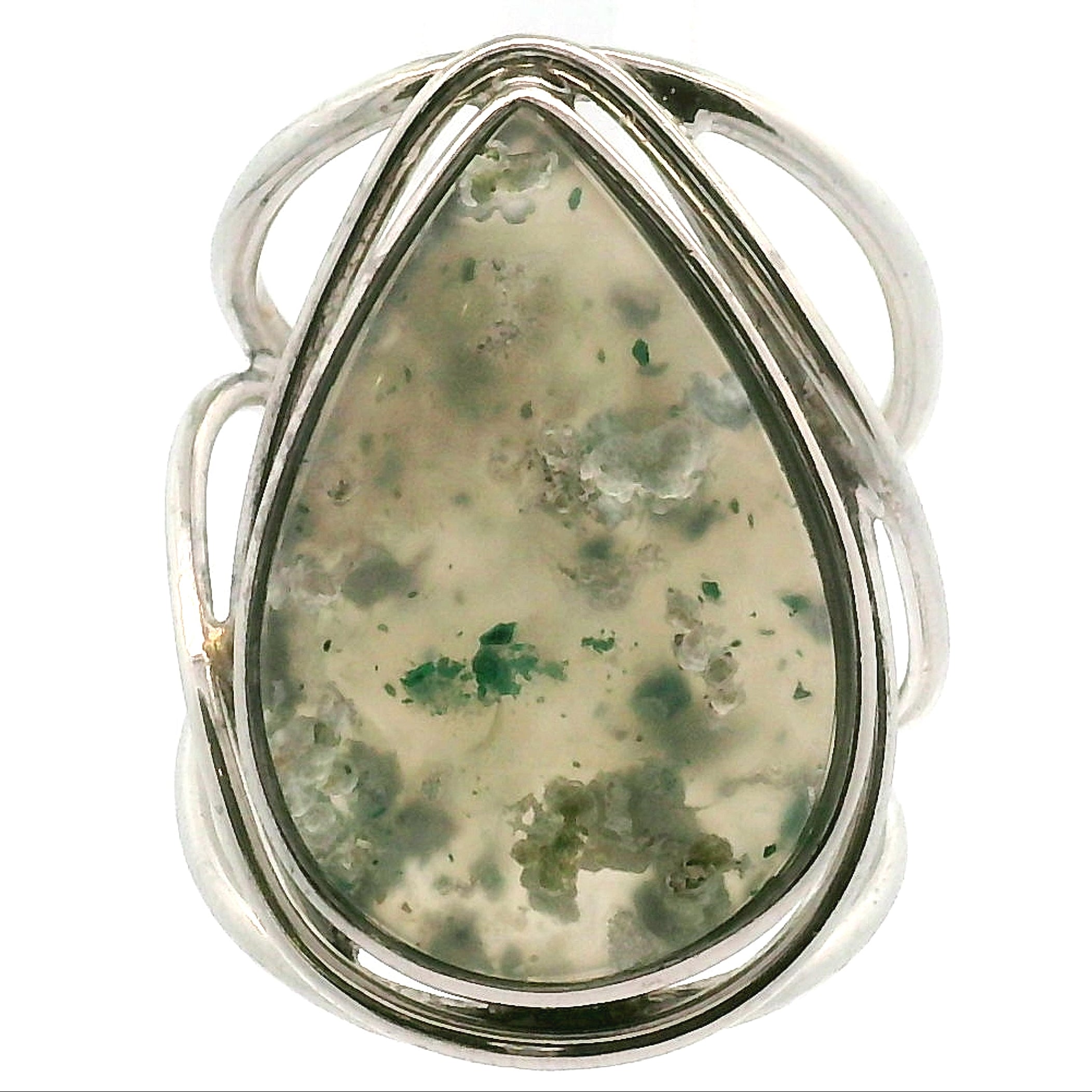 Gem Silica XL Cuff Ring .925 Silver for Empowerment, Harmony and Truth