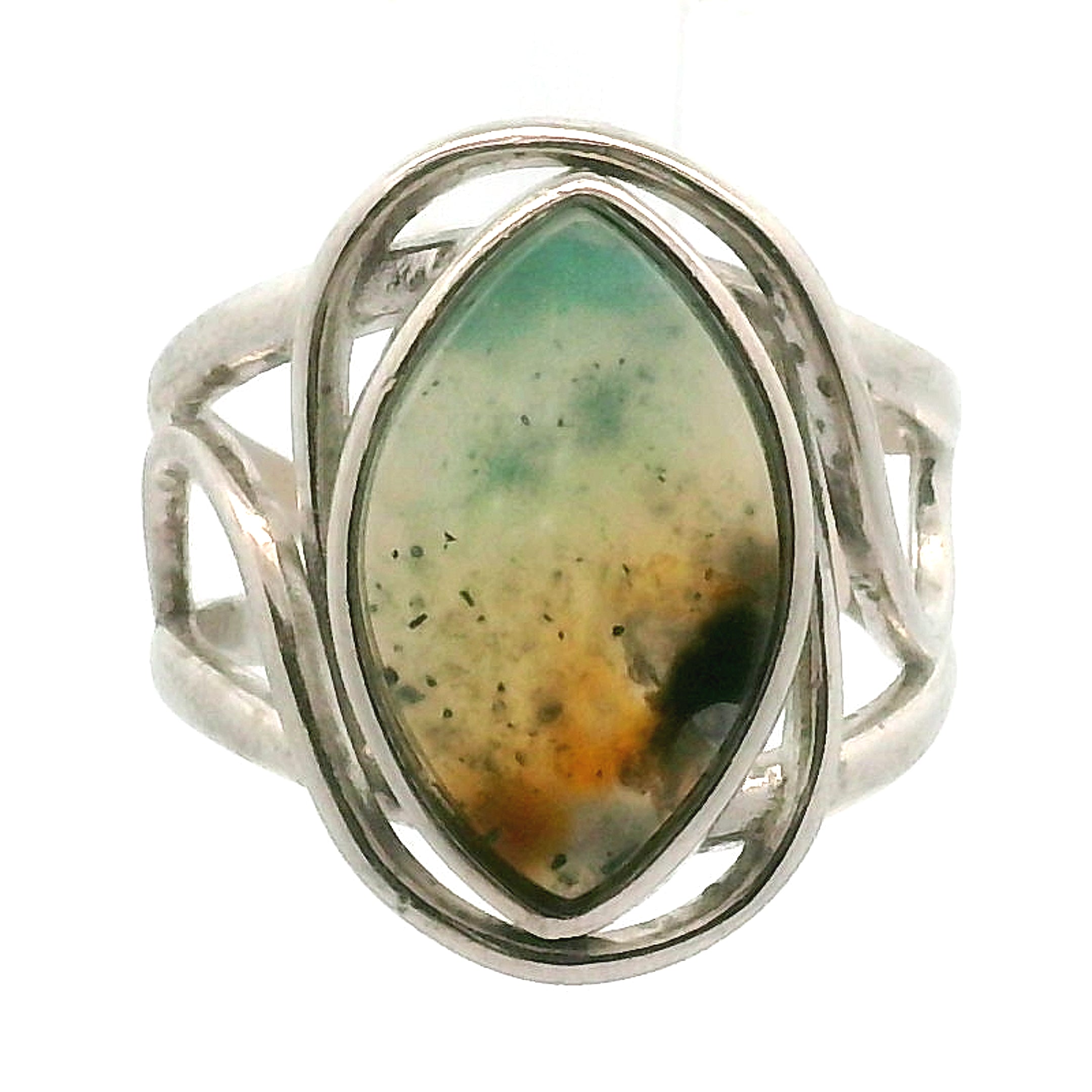 Gem Silica Cuff Ring .925 Silver for Empowerment, Harmony and Truth