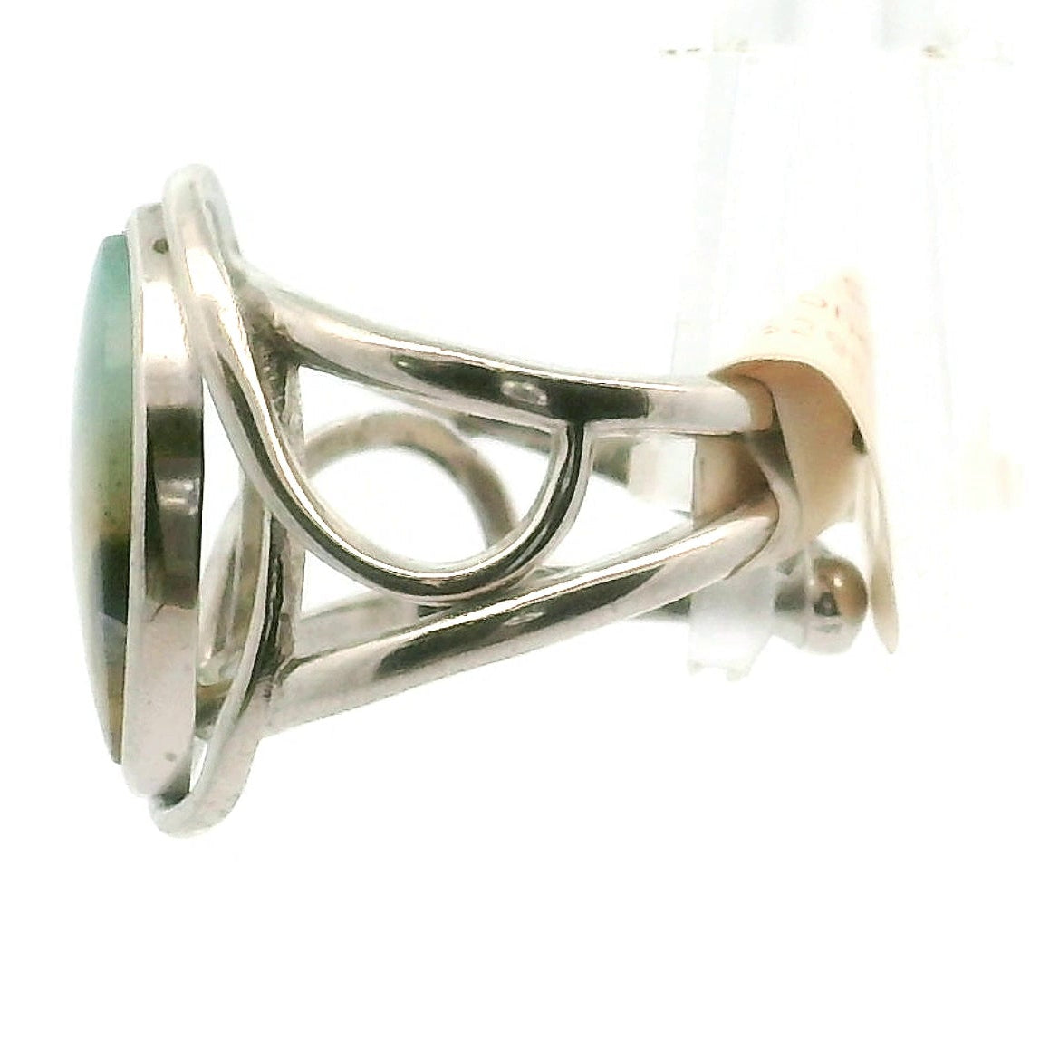 Gem Silica Cuff Ring .925 Silver for Empowerment, Harmony and Truth