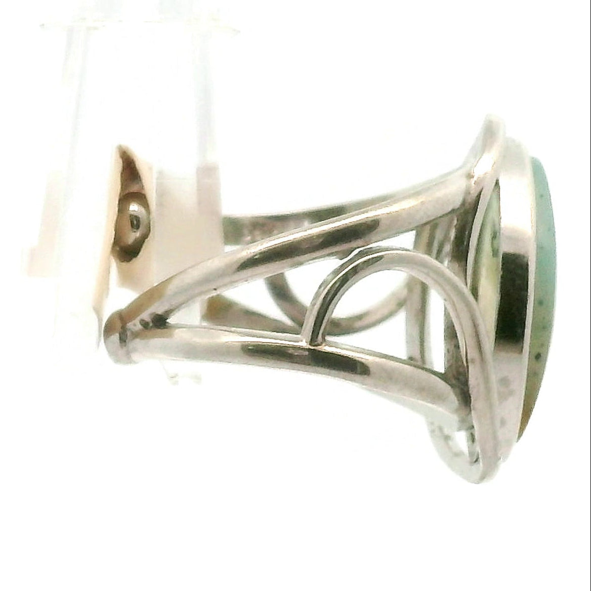 Gem Silica Cuff Ring .925 Silver for Empowerment, Harmony and Truth
