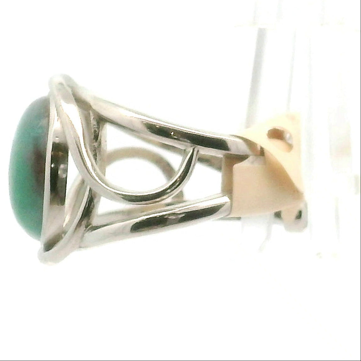 Paraiba Blue Tourmaline in Quartz Finger Cuff Adjustable Ring .925 Silver for Spiritual Awareness