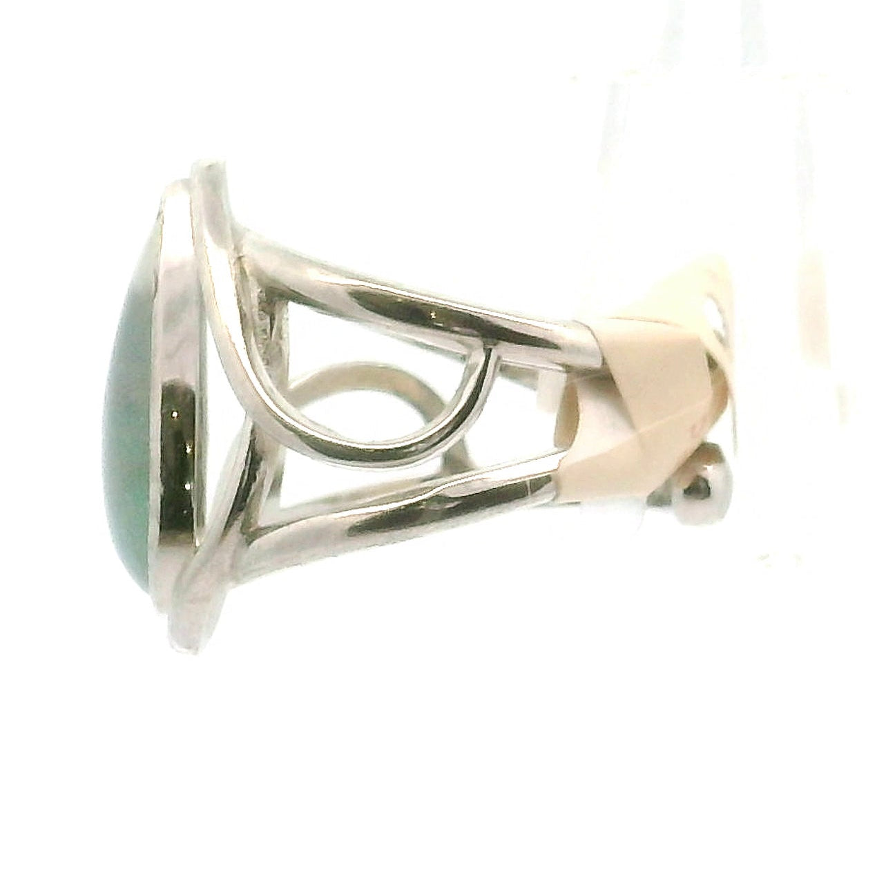 Paraiba Blue Tourmaline in Quartz Finger Cuff Adjustable Ring .925 Silver for Spiritual Awareness