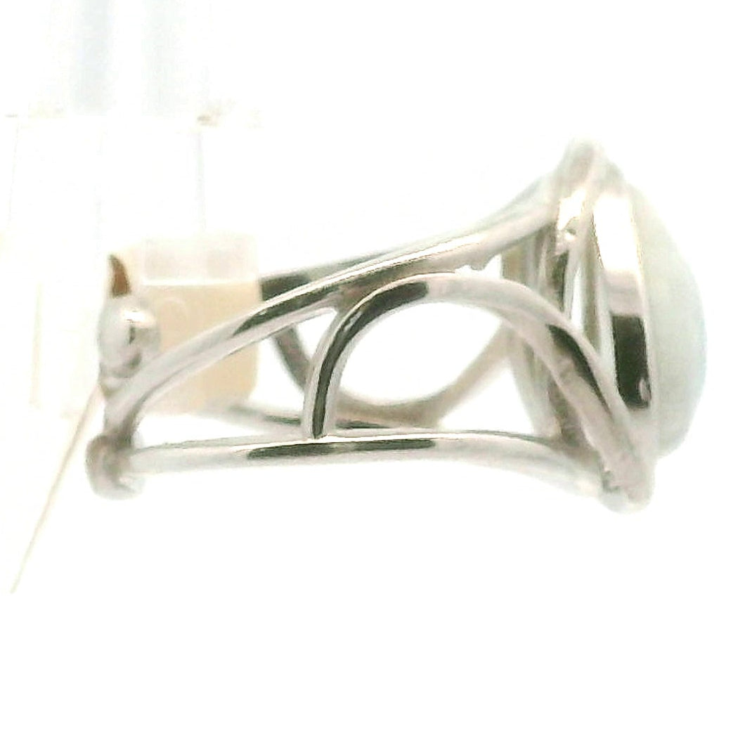 Paraiba Blue Tourmaline in Quartz Finger Cuff Adjustable Ring .925 Silver for Spiritual Awareness