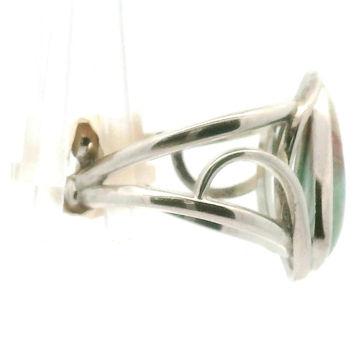 Paraiba Blue Tourmaline in Quartz Finger Cuff Adjustable Ring .925 Silver for Spiritual Awareness