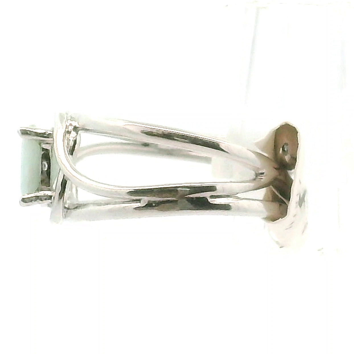 Amazonite Faceted Midi Cuff Ring .925 Silver for Communication, Harmony and Hope