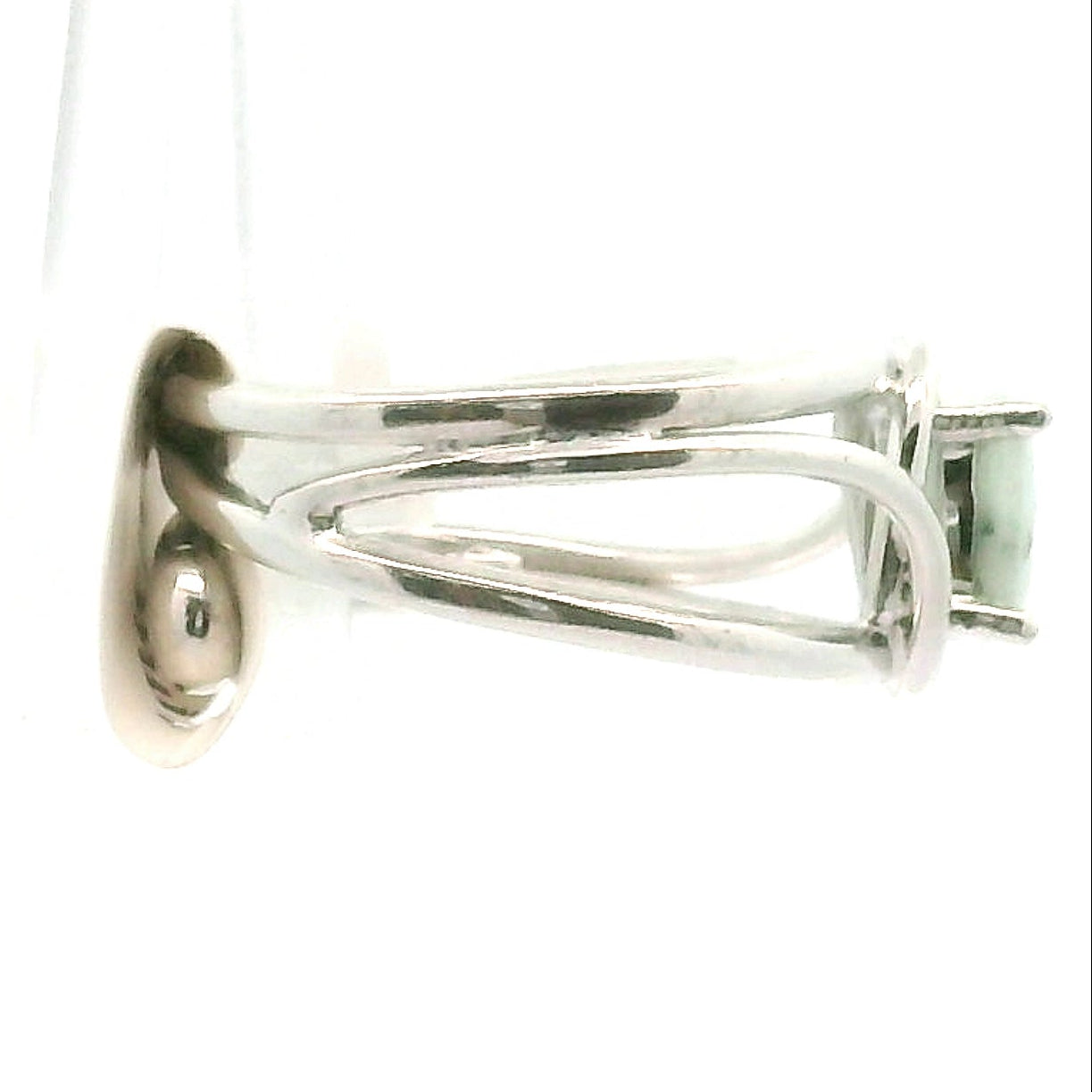 Amazonite Faceted Midi Cuff Ring .925 Silver for Communication, Harmony and Hope