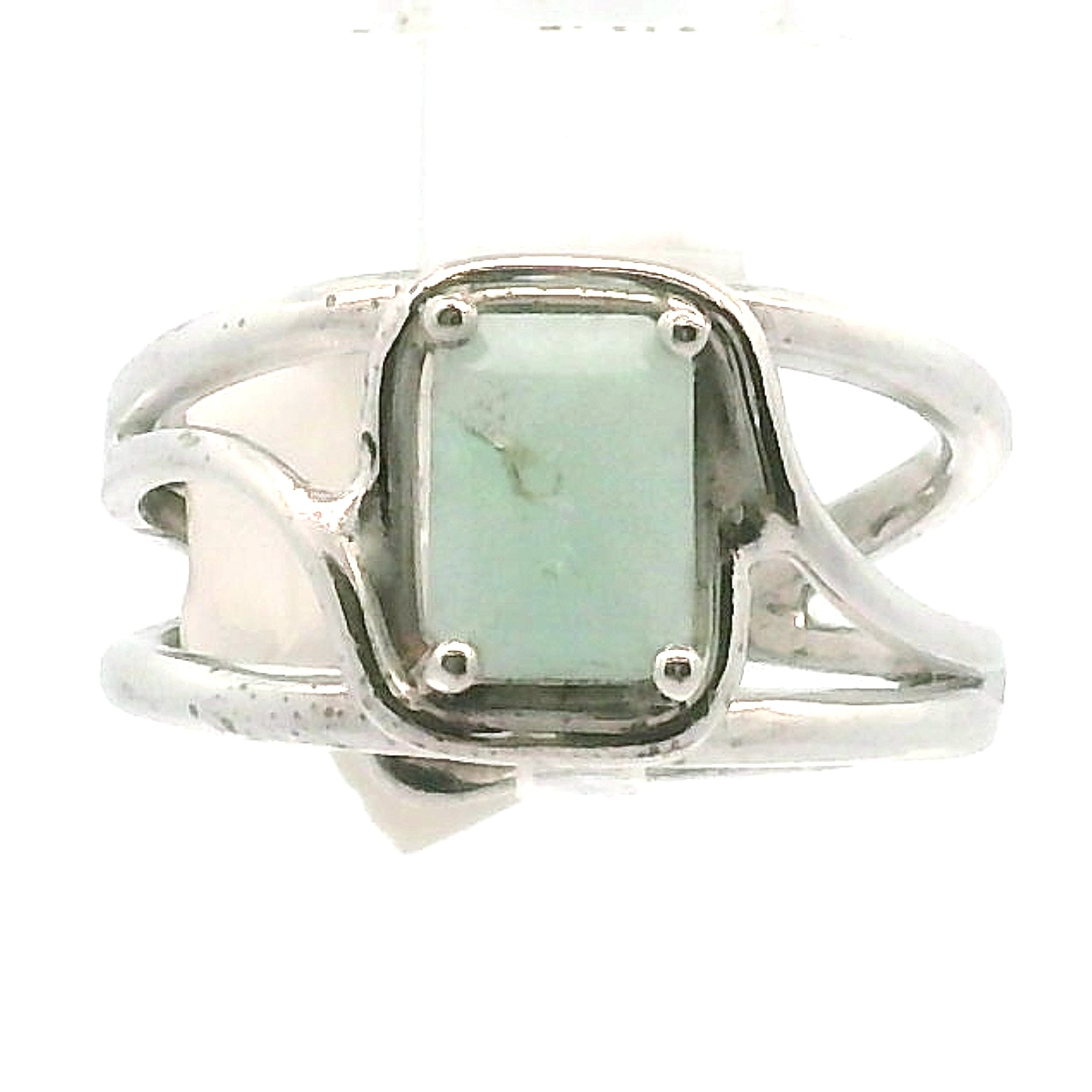 Amazonite Faceted Midi Cuff Ring .925 Silver for Communication, Harmony and Hope