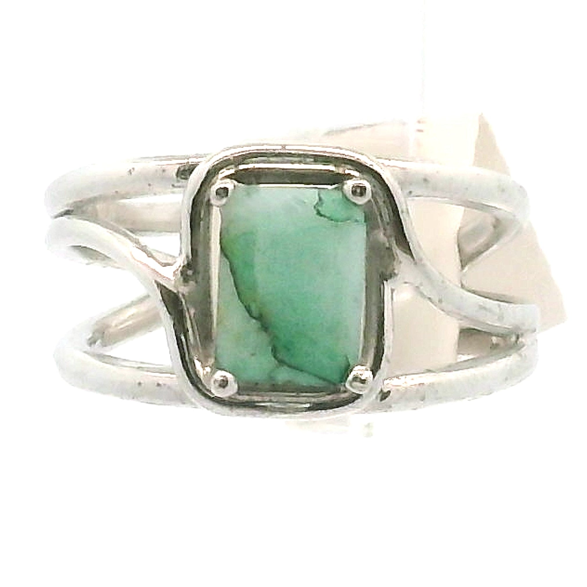 Amazonite Faceted Midi Cuff Ring .925 Silver for Communication, Harmony and Hope
