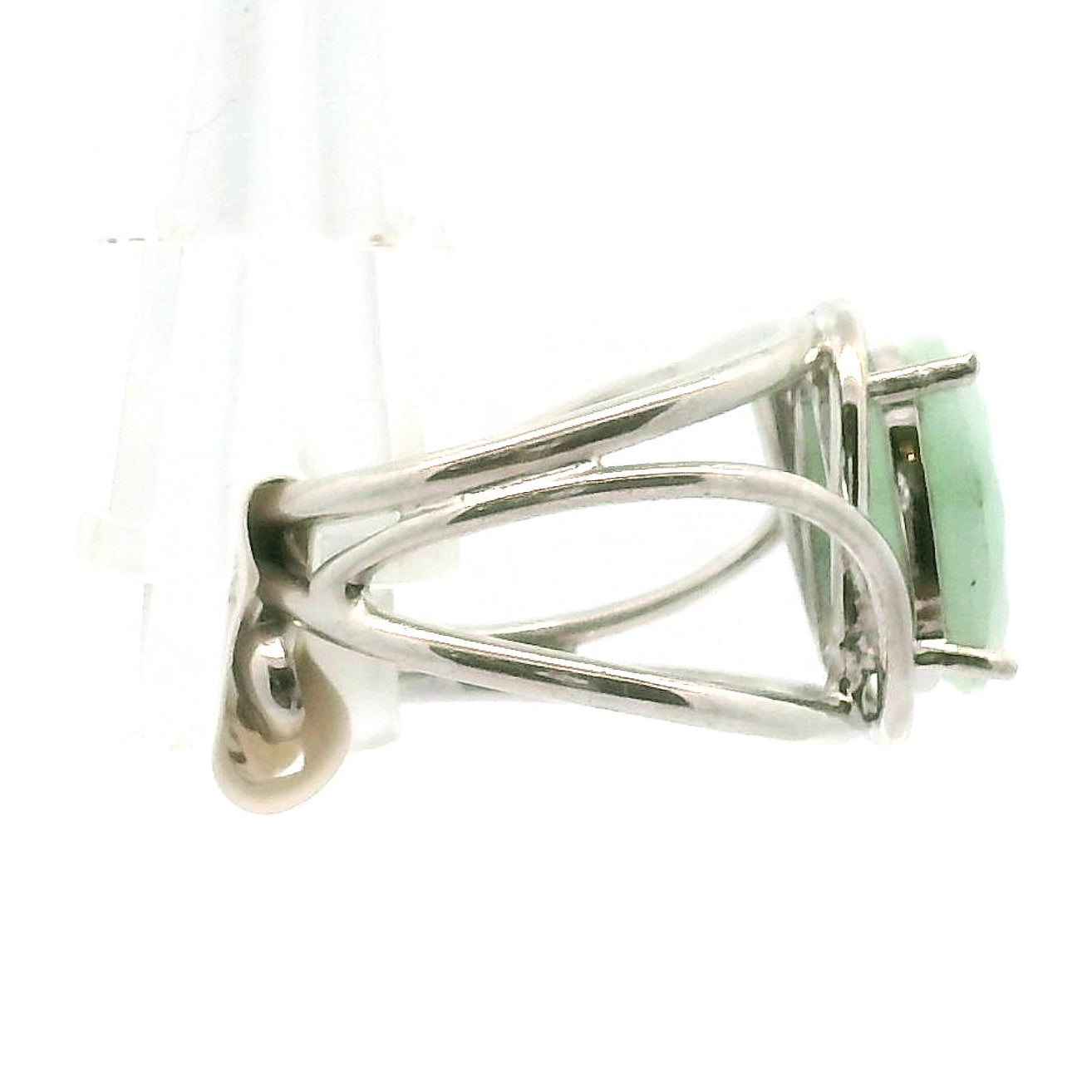 Amazonite Faceted Cuff Ring .925 Silver for Communication, Harmony and Hope