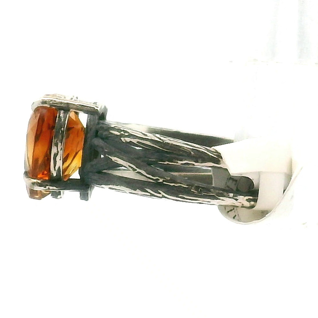 Citrine Bad Witch Cuff Ring .925 Silver for Enhancing Dreamwork and Discovery of Your Path