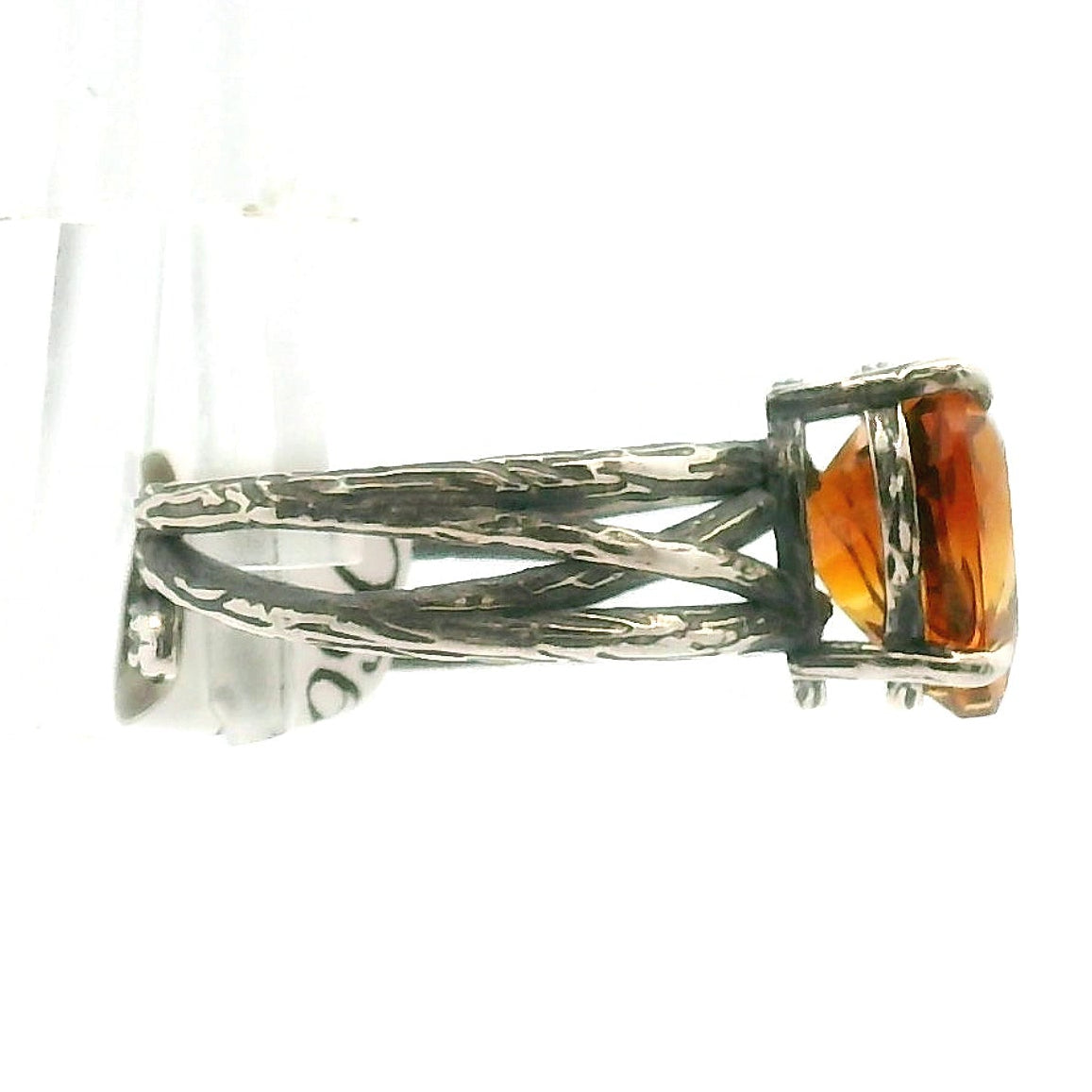 Citrine Bad Witch Cuff Ring .925 Silver for Enhancing Dreamwork and Discovery of Your Path